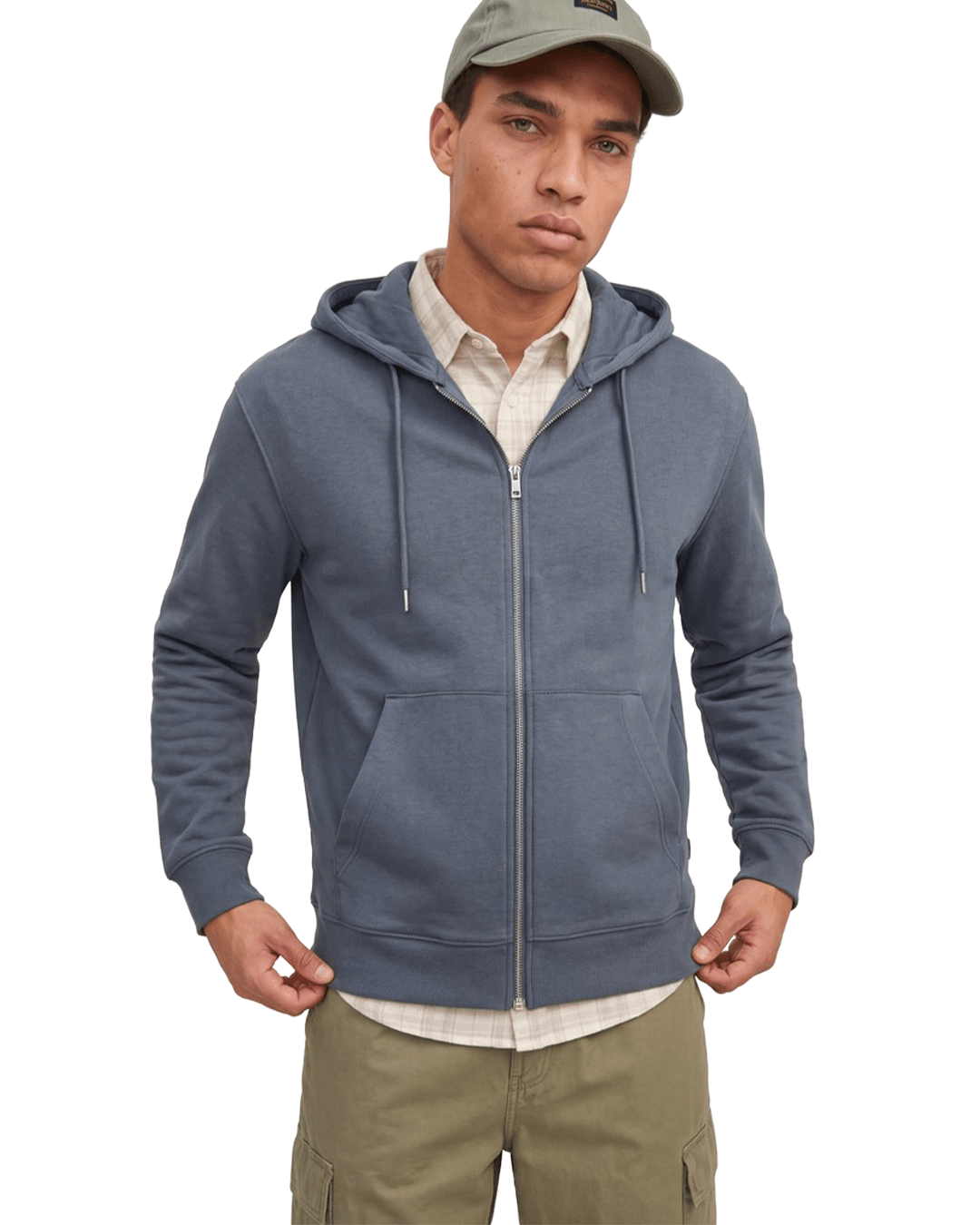 Jack & Jones Jumpers Jack & Jones Grey Ace Zip Hoodie