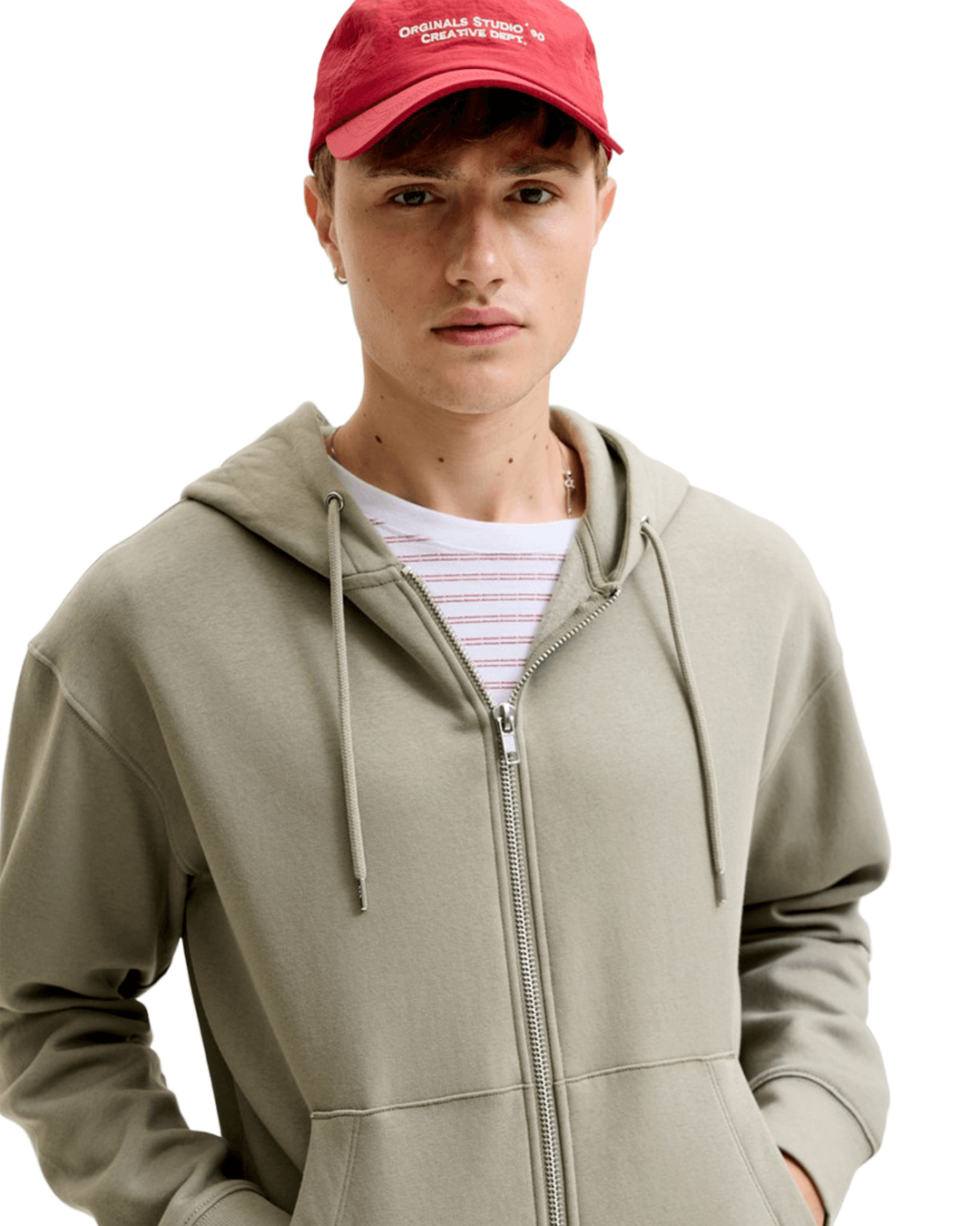 Jack & Jones Jumpers Jack & Jones Grey Ace Zip Hoodie