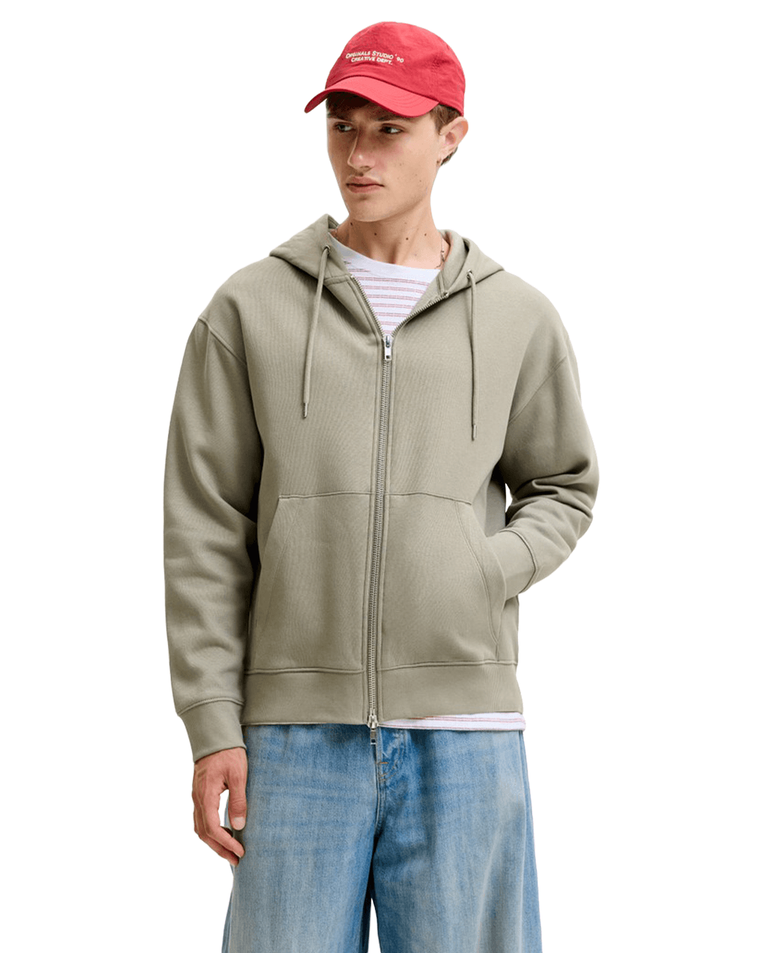 Jack & Jones Jumpers Jack & Jones Grey Ace Zip Hoodie