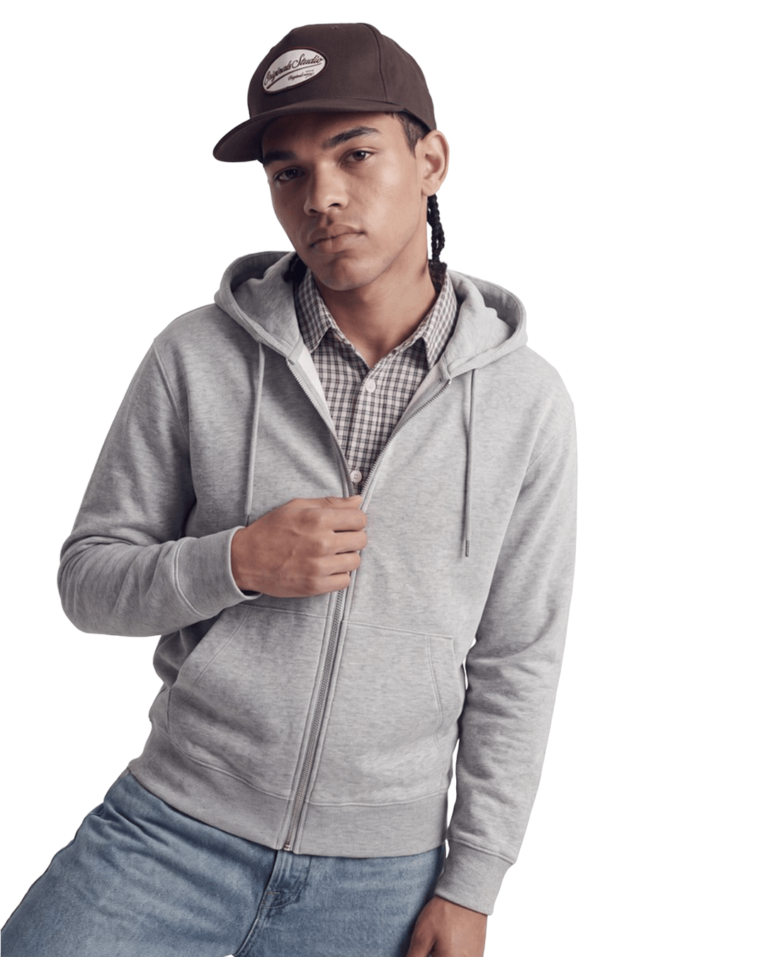 Jack & Jones Jumpers Jack & Jones Grey Ace Zip Hoodie