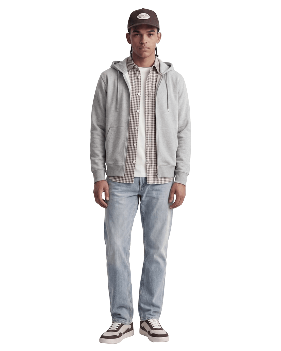 Jack & Jones Jumpers Jack & Jones Grey Ace Zip Hoodie