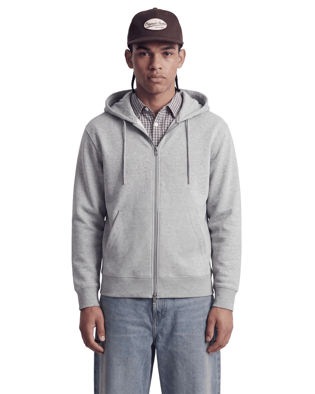Jack & Jones Jumpers Jack & Jones Grey Ace Zip Hoodie