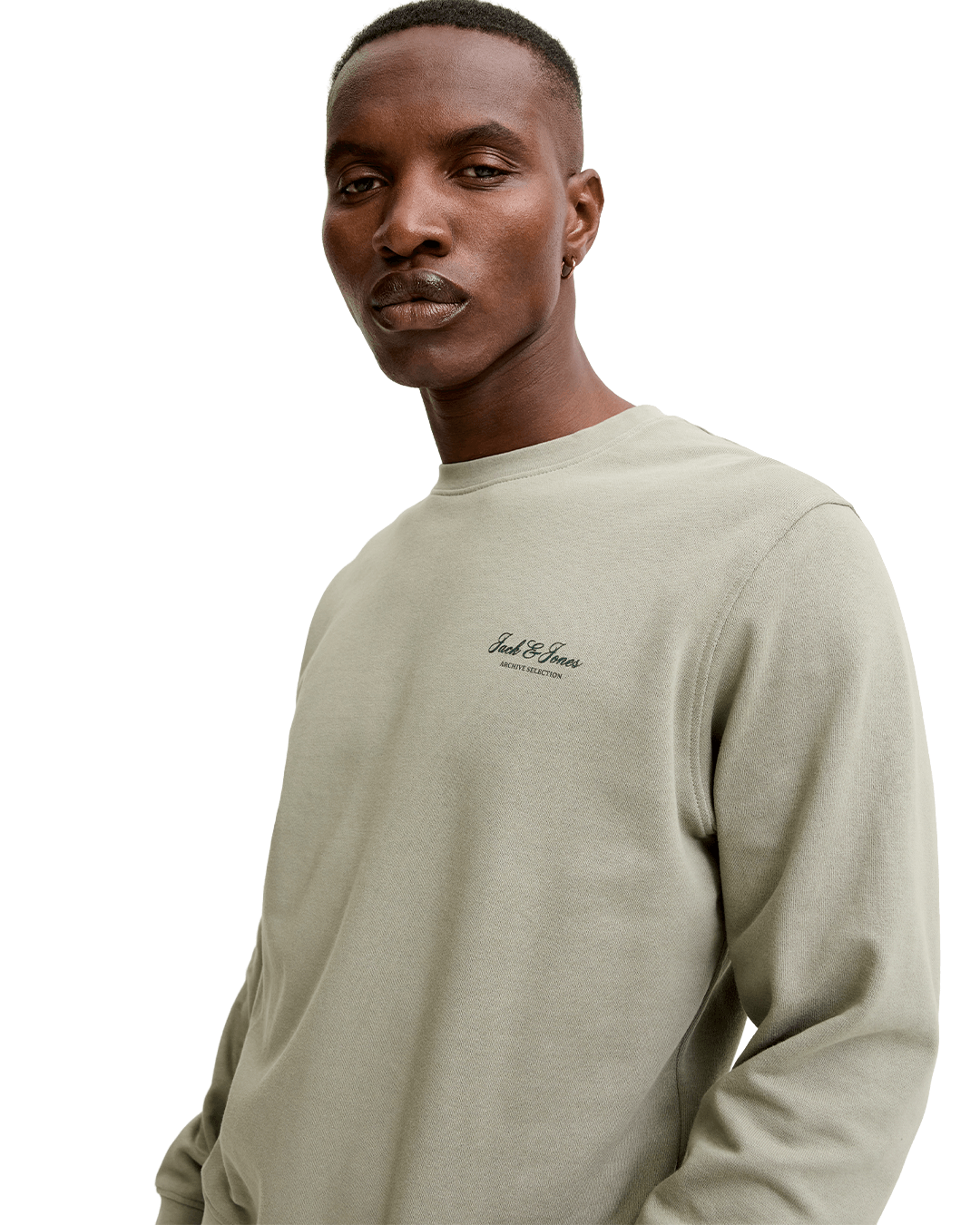 Jack & Jones Jumpers Jack & Jones Grey Archive Graphic Crew Neck Sweatshirt