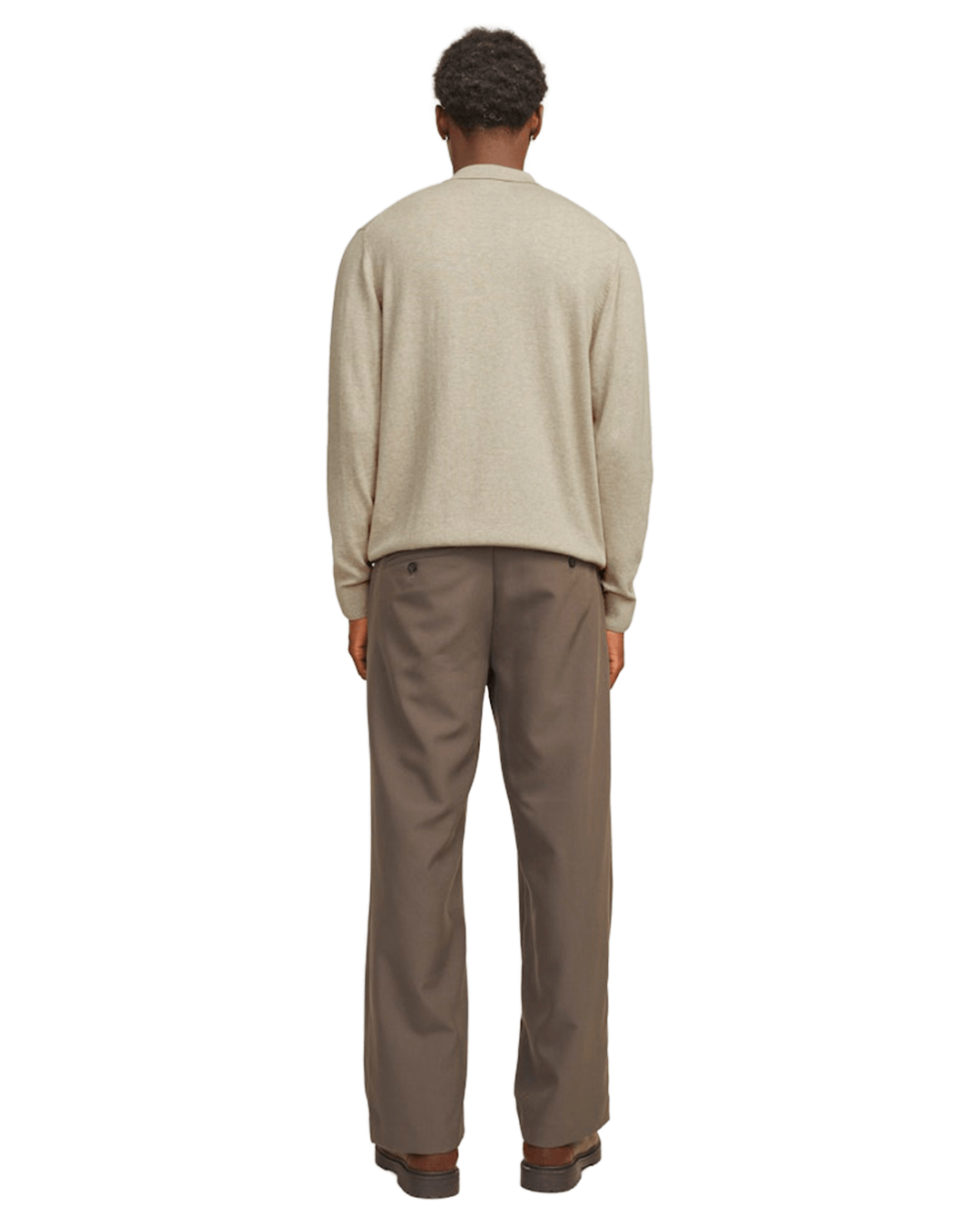 Jack & Jones Jumpers Jack & Jones Grey Emil Knit Polo Half-Zip Jumper