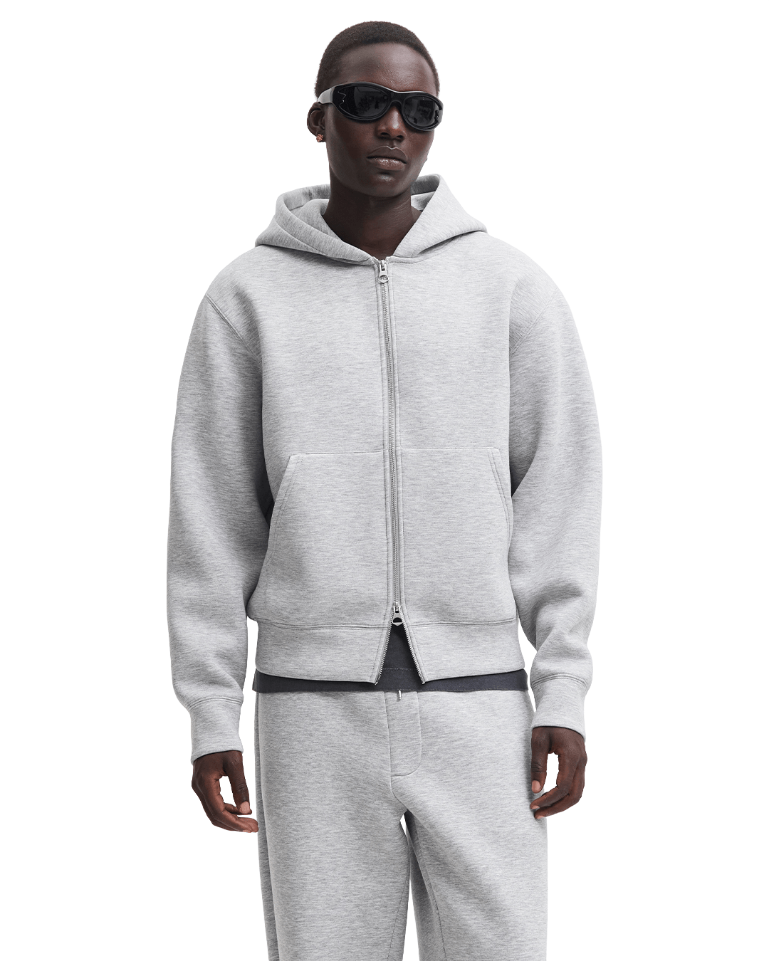 Jack & Jones Jumpers Jack & Jones Grey Legacy Scuba Zip Hoodie