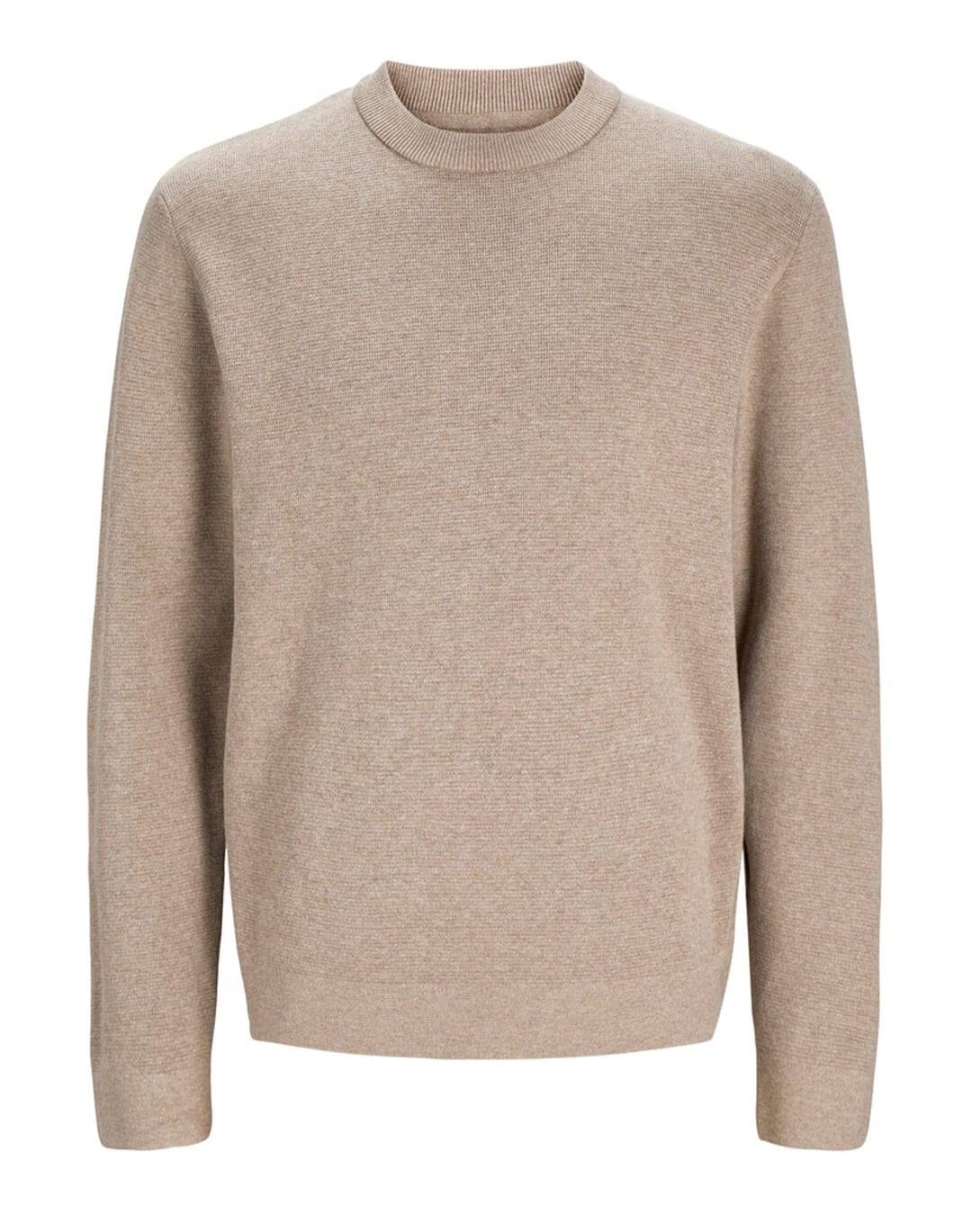 Jack & Jones Jumpers Jack & Jones Grey Milano Stitch Crew Neck Jumper