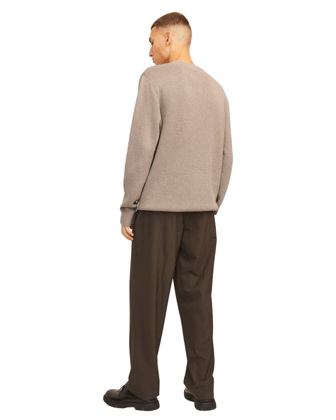 Jack & Jones Jumpers Jack & Jones Grey Milano Stitch Crew Neck Jumper
