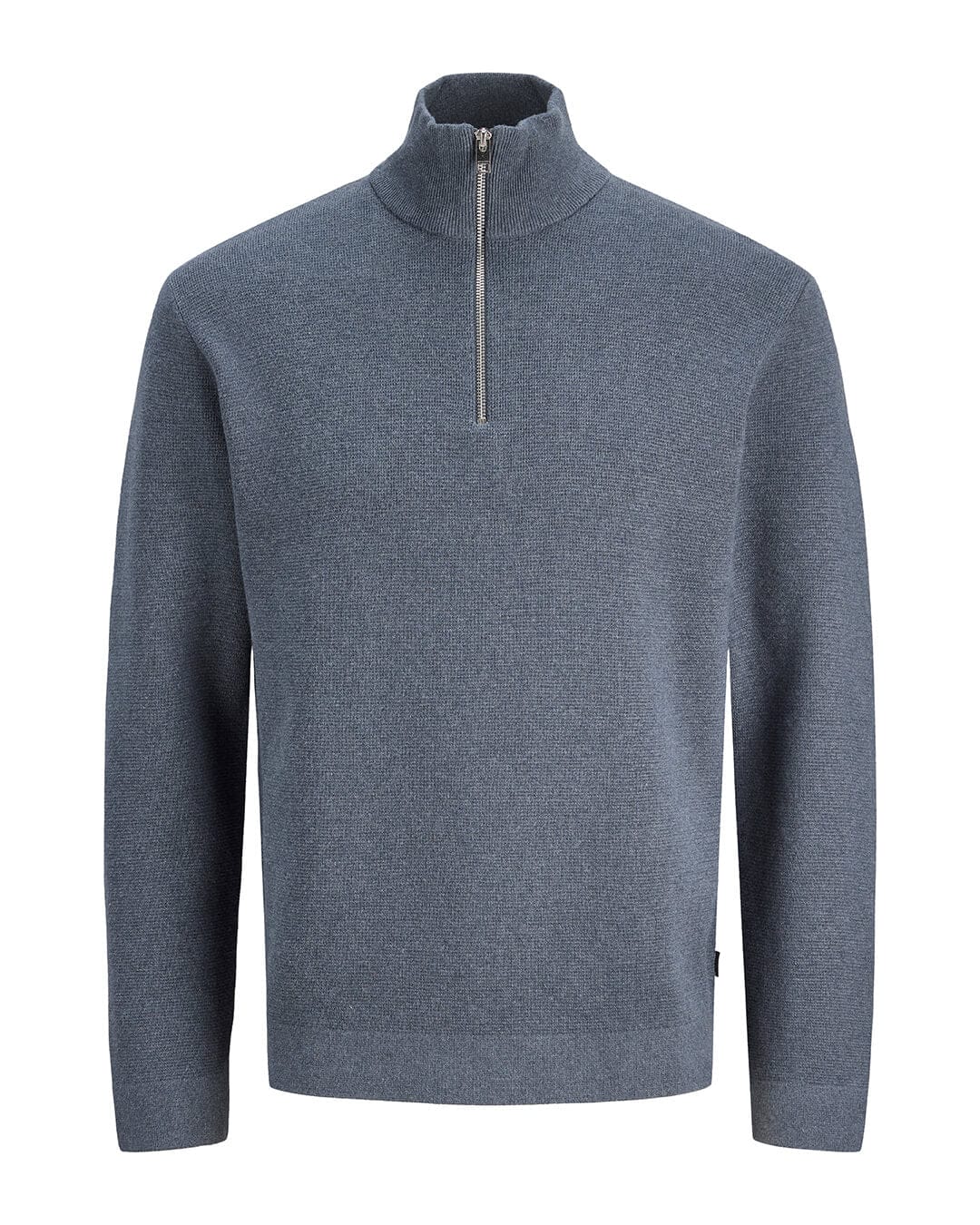 Jack & Jones Jumpers Jack & Jones Grey Milano Stitch Half-Zip Jumper