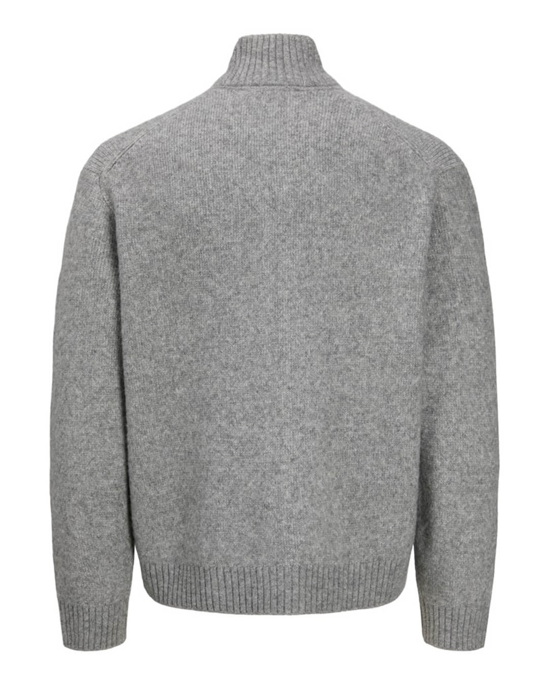 Jack & Jones Jumpers Jack & Jones Grey Montreal Ollie Zip Knit Cardigan