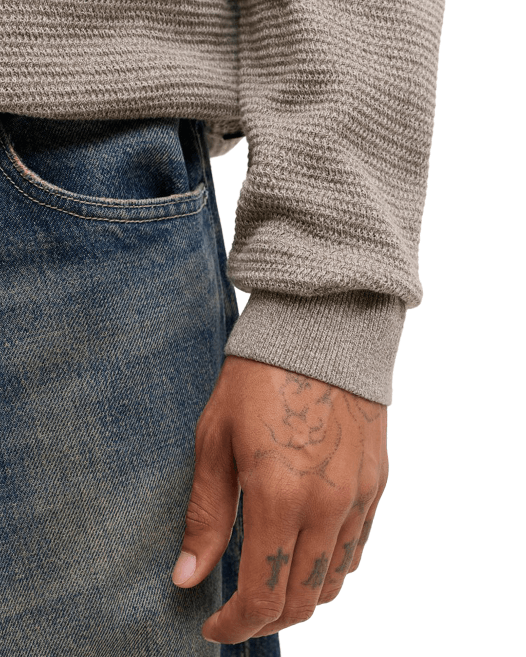 Jack & Jones Jumpers Jack & Jones Grey Riley Knit Crew Neck Jumper