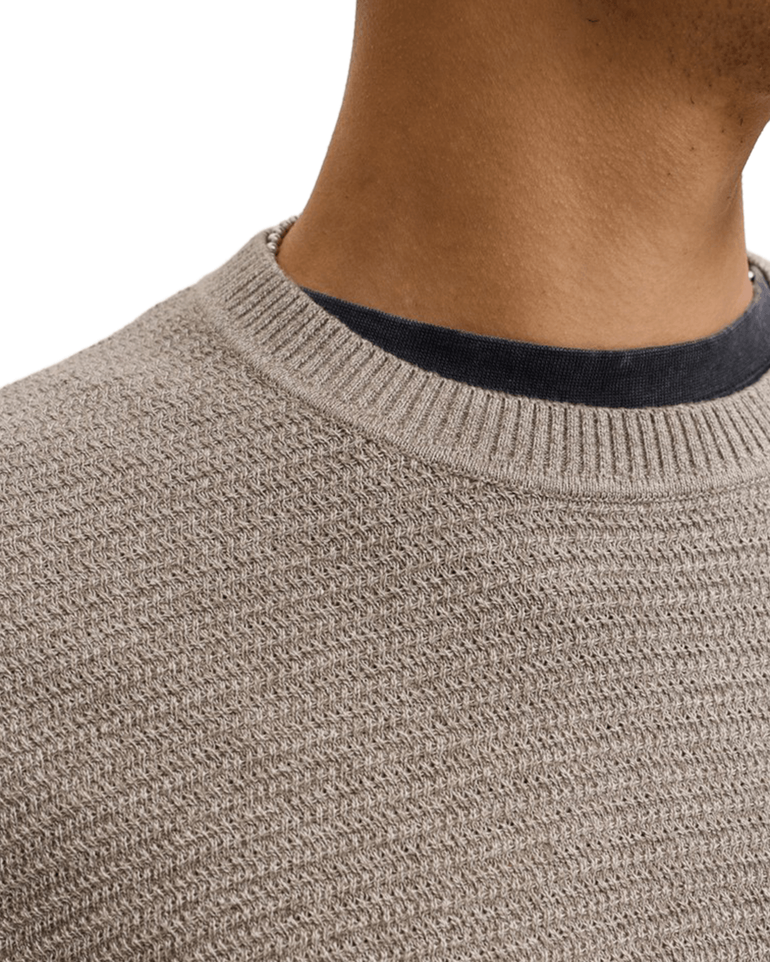 Jack & Jones Jumpers Jack & Jones Grey Riley Knit Crew Neck Jumper