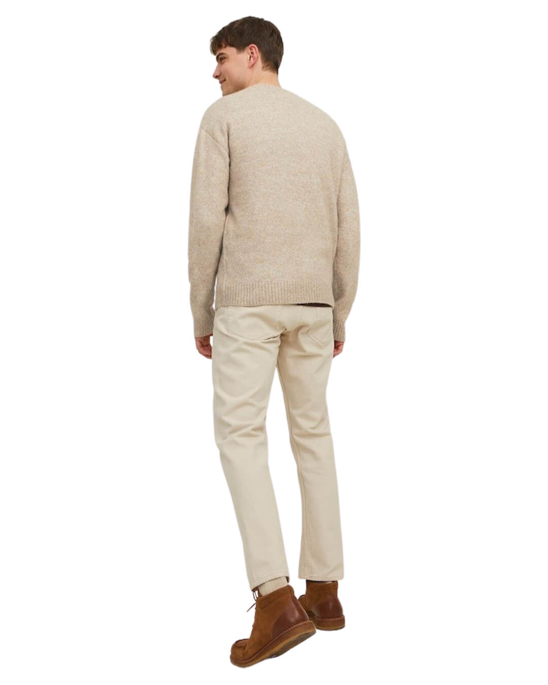 Jack & Jones Jumpers Jack & Jones Jerry Beige Crew Neck Jumper