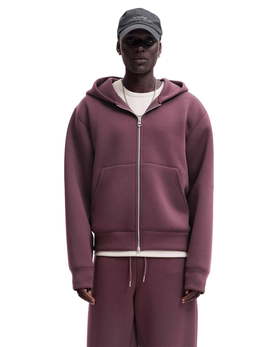 Jack & Jones Jumpers Jack & Jones Red Legacy Scuba Zip Hoodie