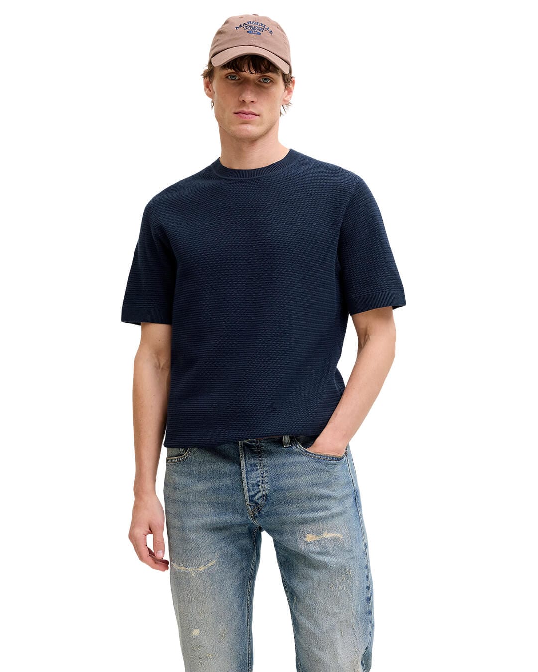 Jack & Jones Jumpers Jack & Jones Sky  Jprbluriley Knit Crew Neck T-shirt