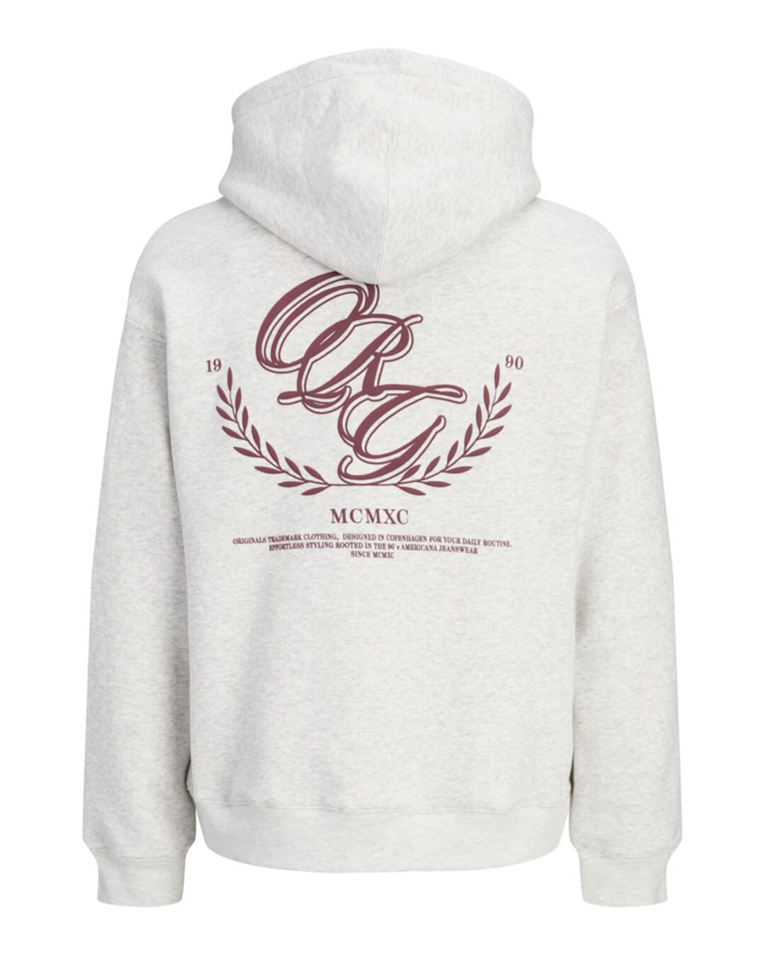 Jack & Jones Jumpers Jack & Jones White Frederiksberg Back Print Hoodie