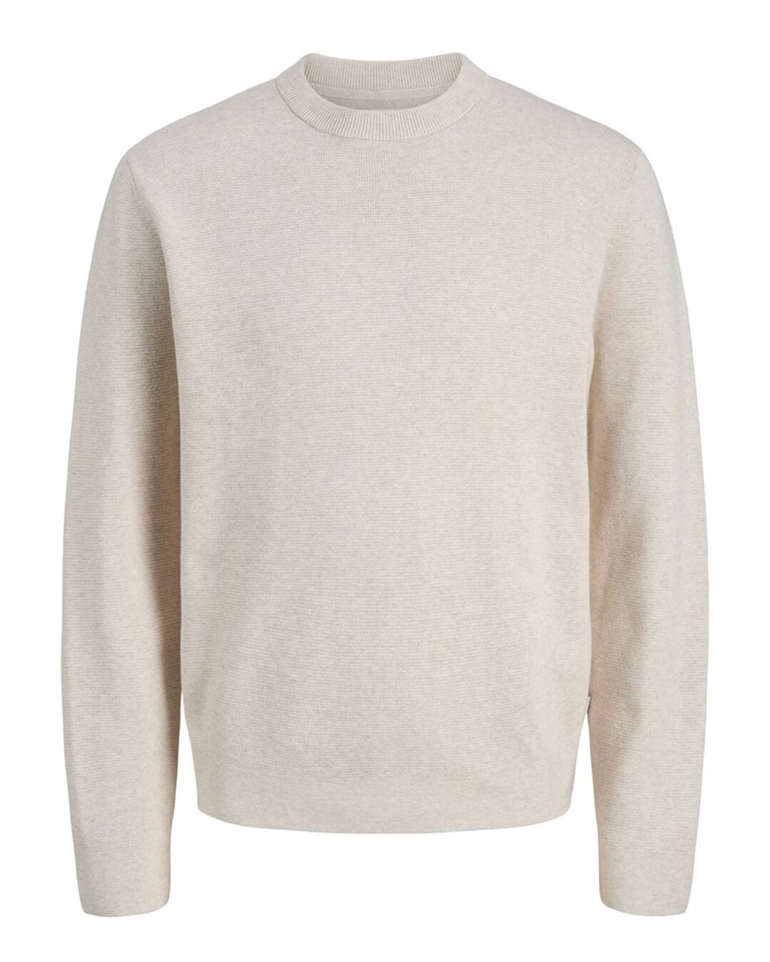Jack & Jones Jumpers Jack & Jones White Milano Stitch Crew Neck Jumper