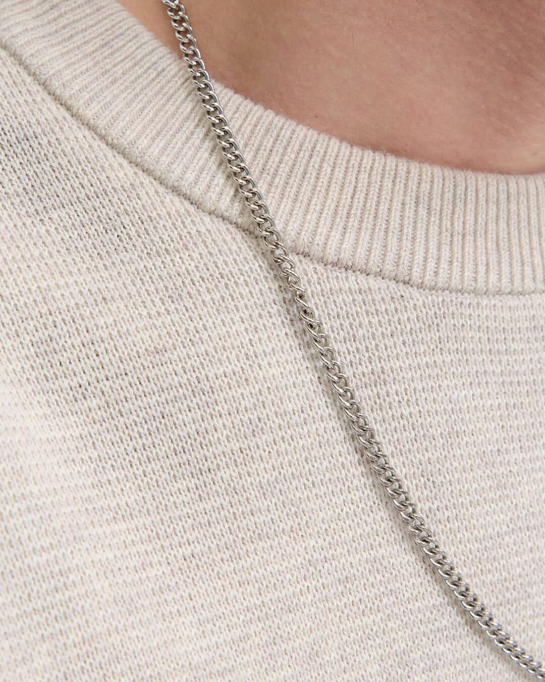 Jack & Jones Jumpers Jack & Jones White Milano Stitch Crew Neck Jumper