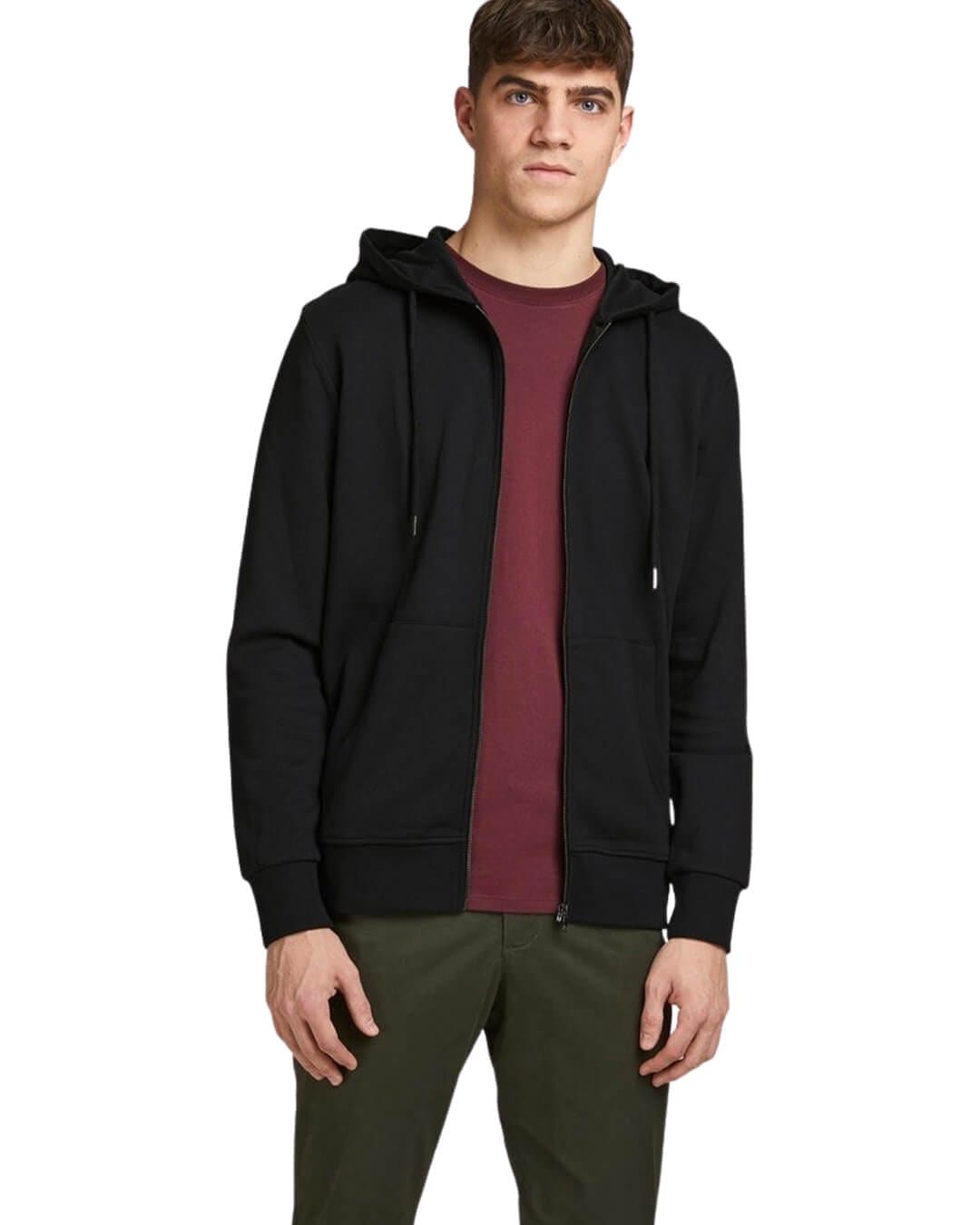 Jack & Jones Jumpers Jack & Jones Zip Hood Black Hoodie