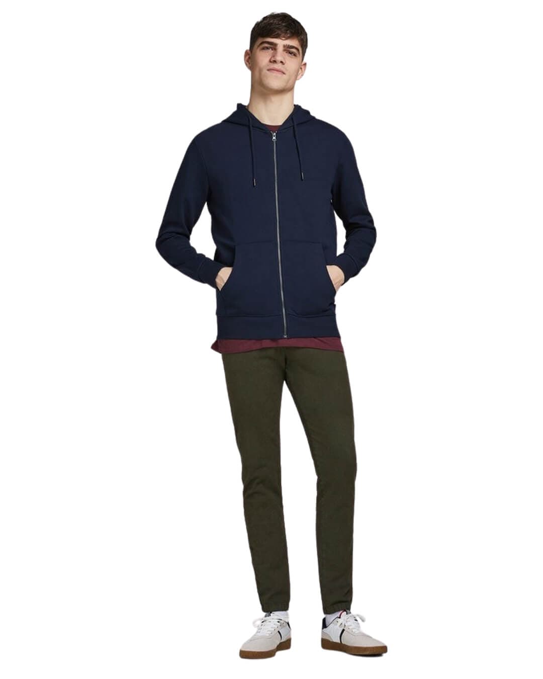 Jack &amp; Jones Jumpers Jack &amp; Jones Zip Hood Navy Hoodie