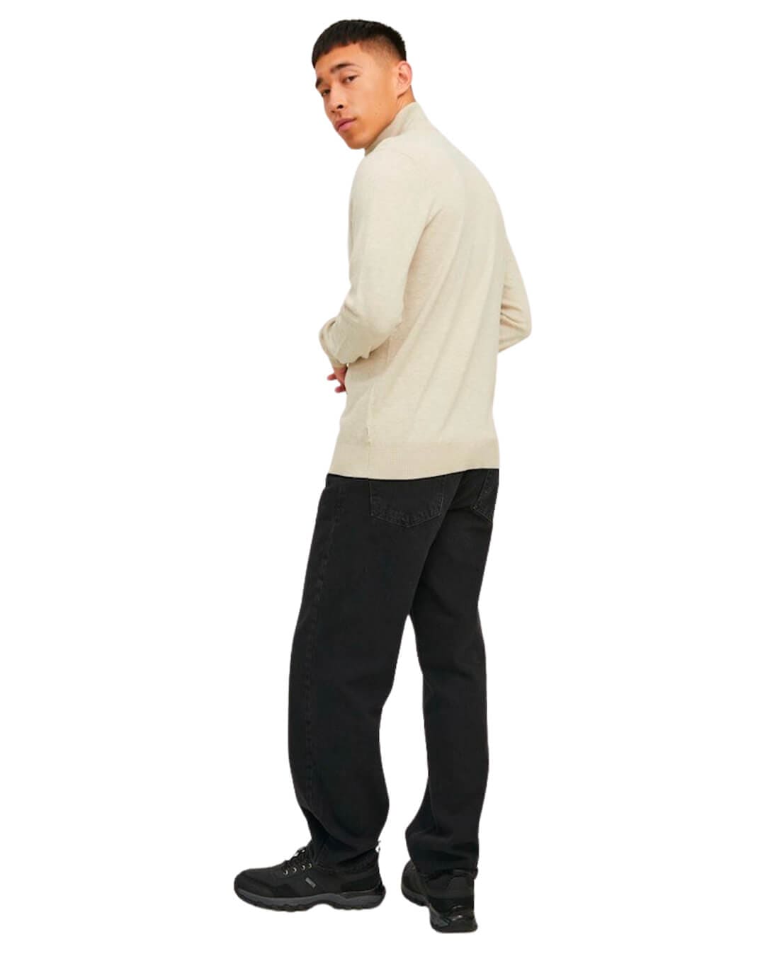 Jack & Jones Jumpers JJEEMIL KNIT HALF ZIP NOOS OATMEAL MELANGE