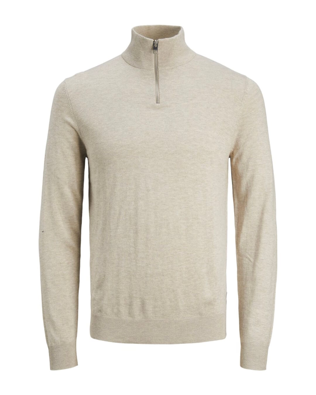 Jack & Jones Jumpers JJEEMIL KNIT HALF ZIP NOOS OATMEAL MELANGE