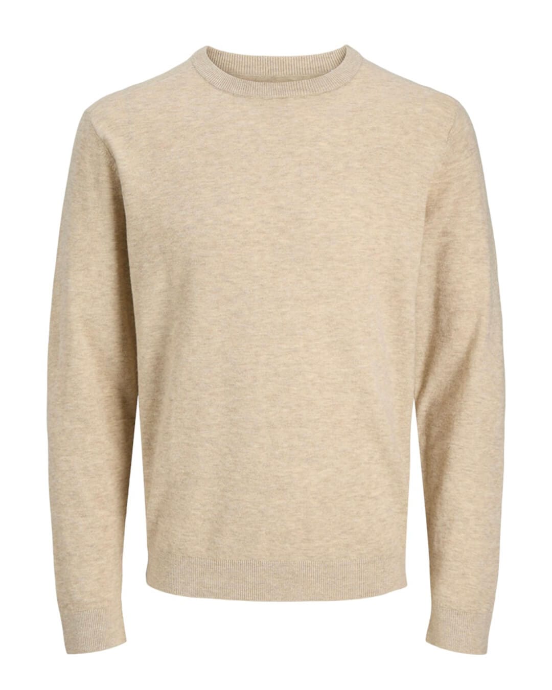 Jack & Jones Jumpers JJEPERFECT WOOL KNIT CREW NECK SN OATMEAL MELANGE