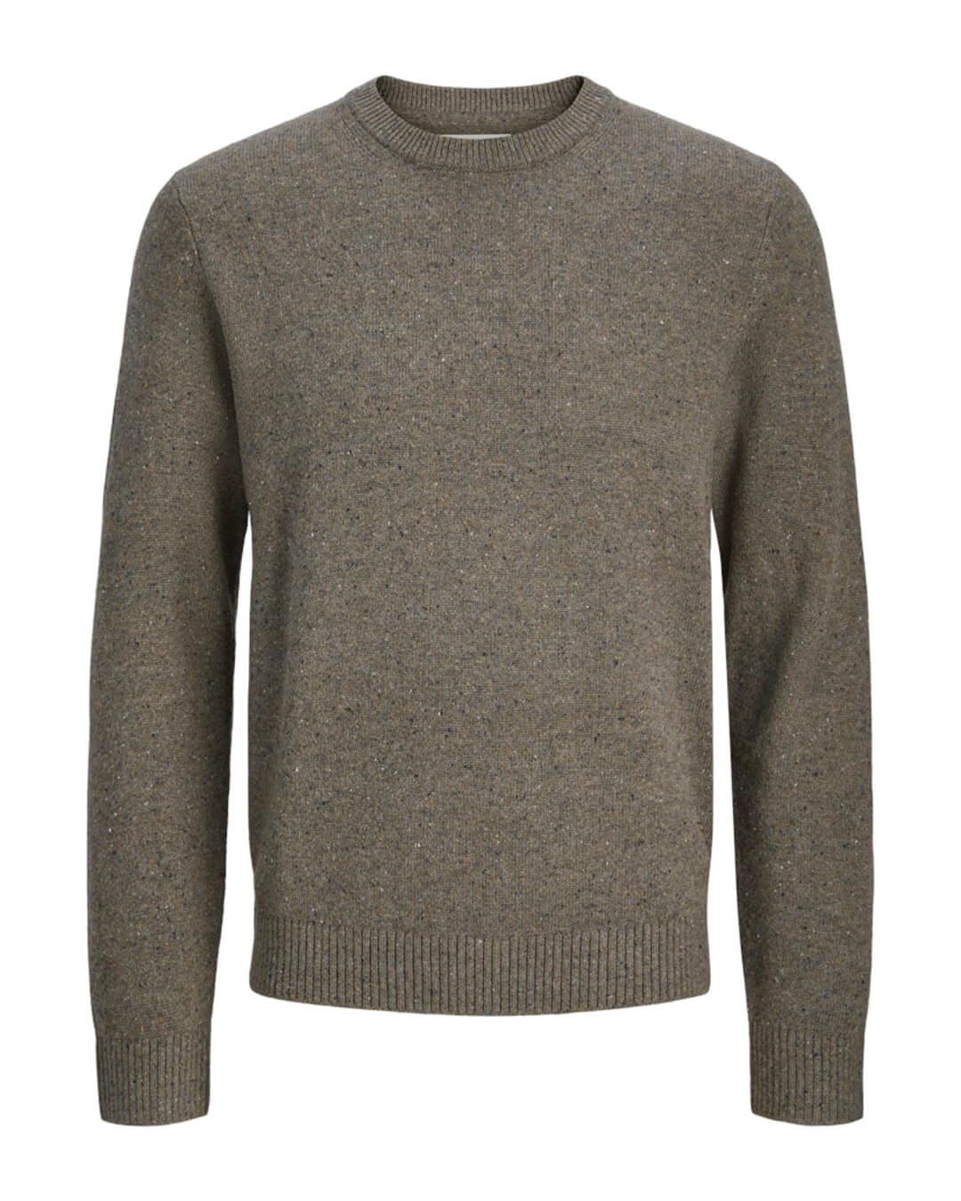 Jack & Jones Jumpers JPRBLULAMBSWOOL KNIT CREW NECK STONE GRAY MELANGE