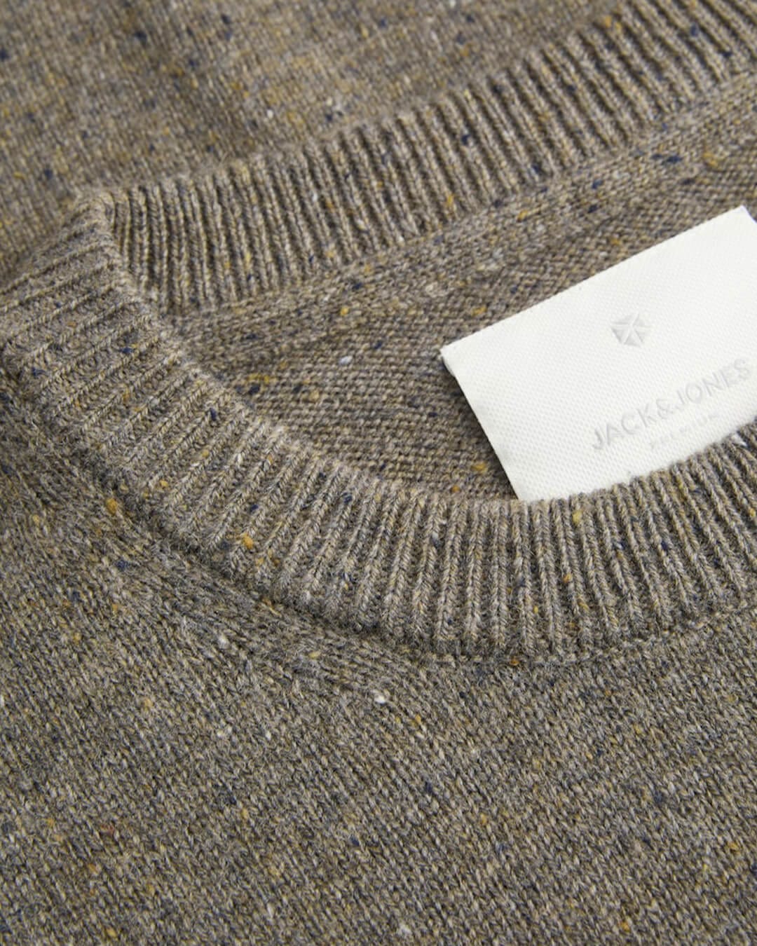 Jack & Jones Jumpers JPRBLULAMBSWOOL KNIT CREW NECK STONE GRAY MELANGE