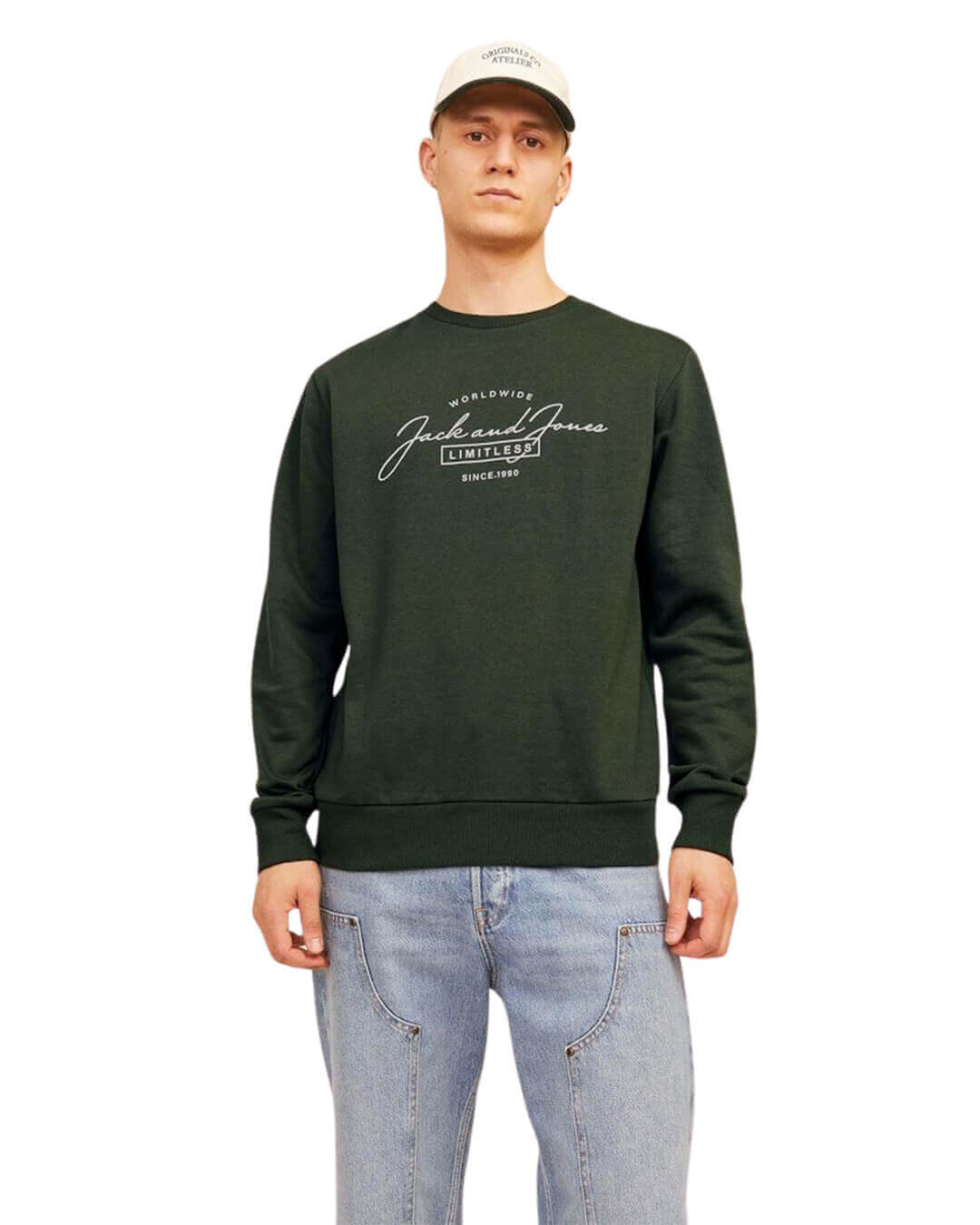 Jack &amp; Jones Jumpers SWEAT MALE KNIT PL65/CO35 KOMBU GREEN NewAW24