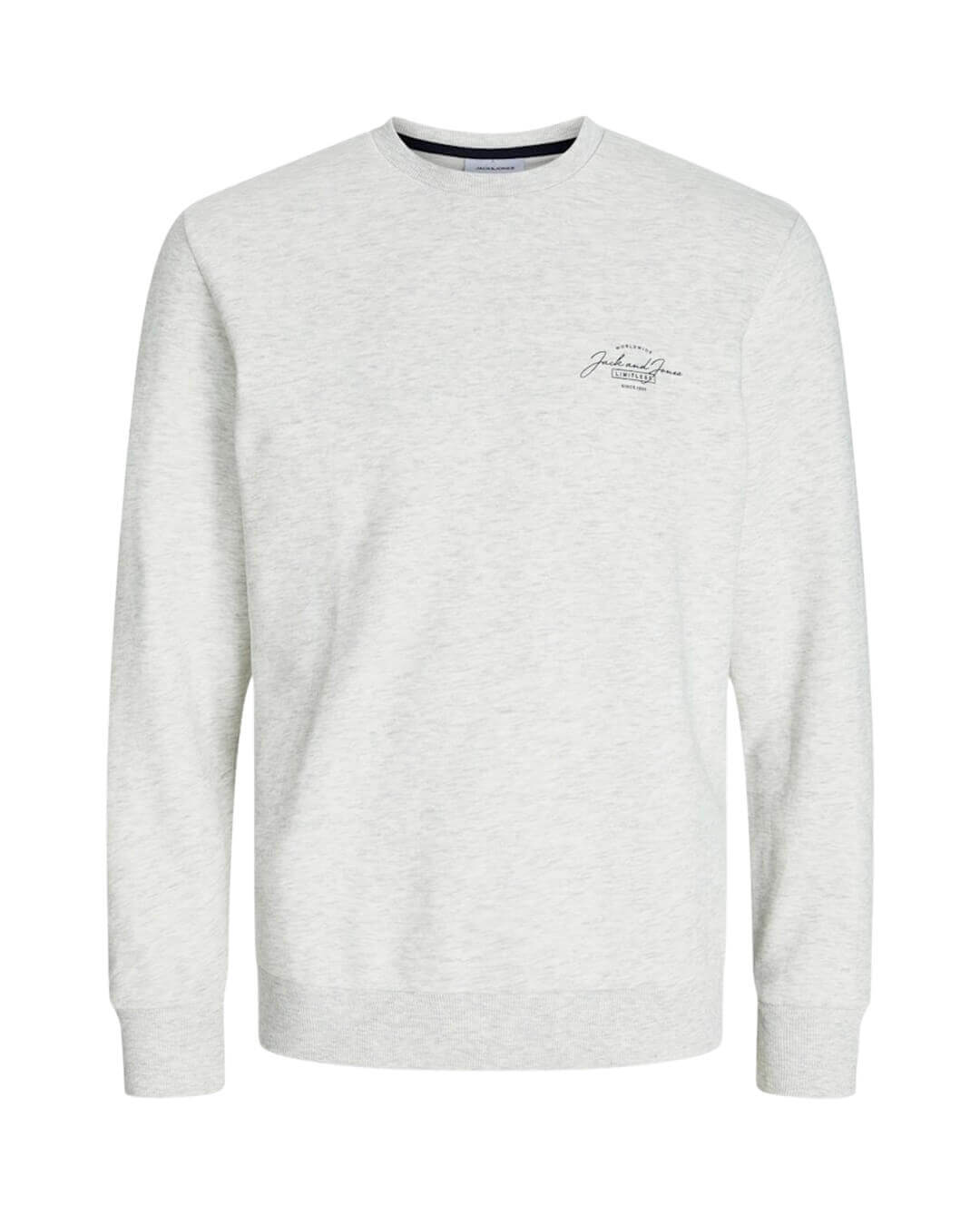 Jack &amp; Jones Jumpers SWEAT MALE KNIT PL65/CO35 WHITE MELANGE NewAW24