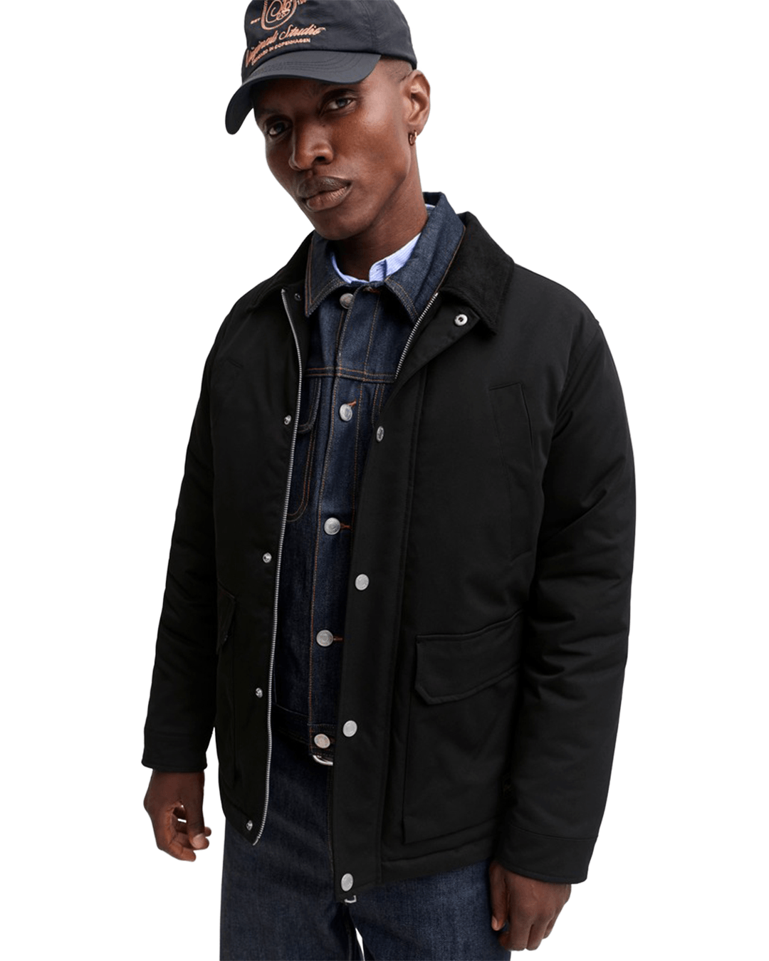 Jack & Jones Outerwear Jack & Jones Black Norrebro Padded Barn Jacket