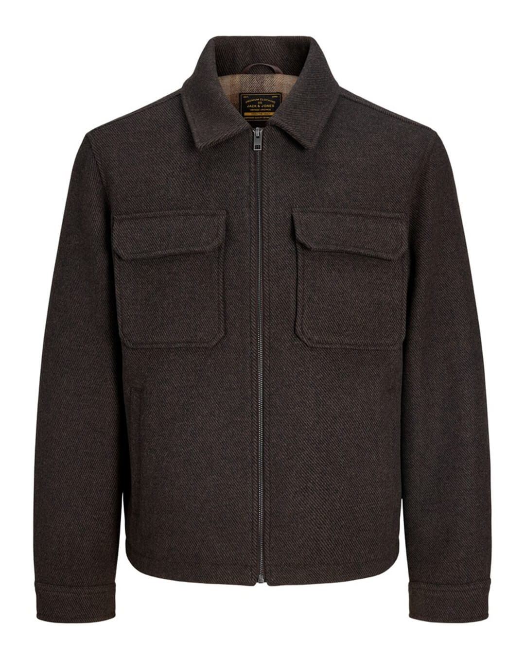 Jack & Jones Outerwear Jack & Jones Brown Wakefield Wool Blend Jacket
