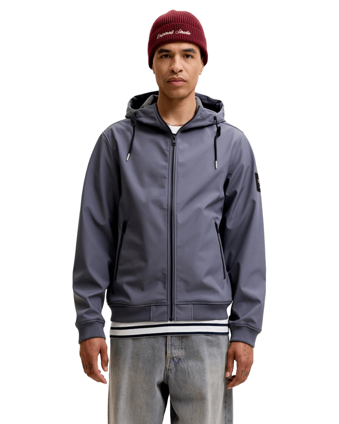 Jack & Jones Outerwear Jack & Jones Grey Basic Softshell Hooded Jacket