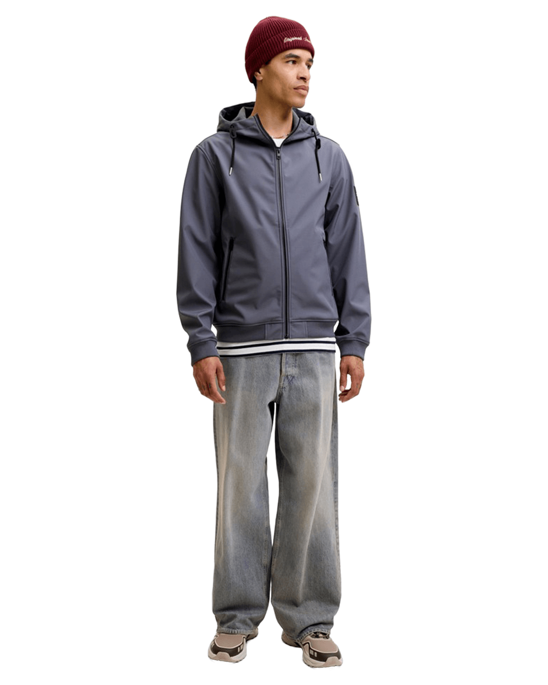 Jack & Jones Outerwear Jack & Jones Grey Basic Softshell Hooded Jacket