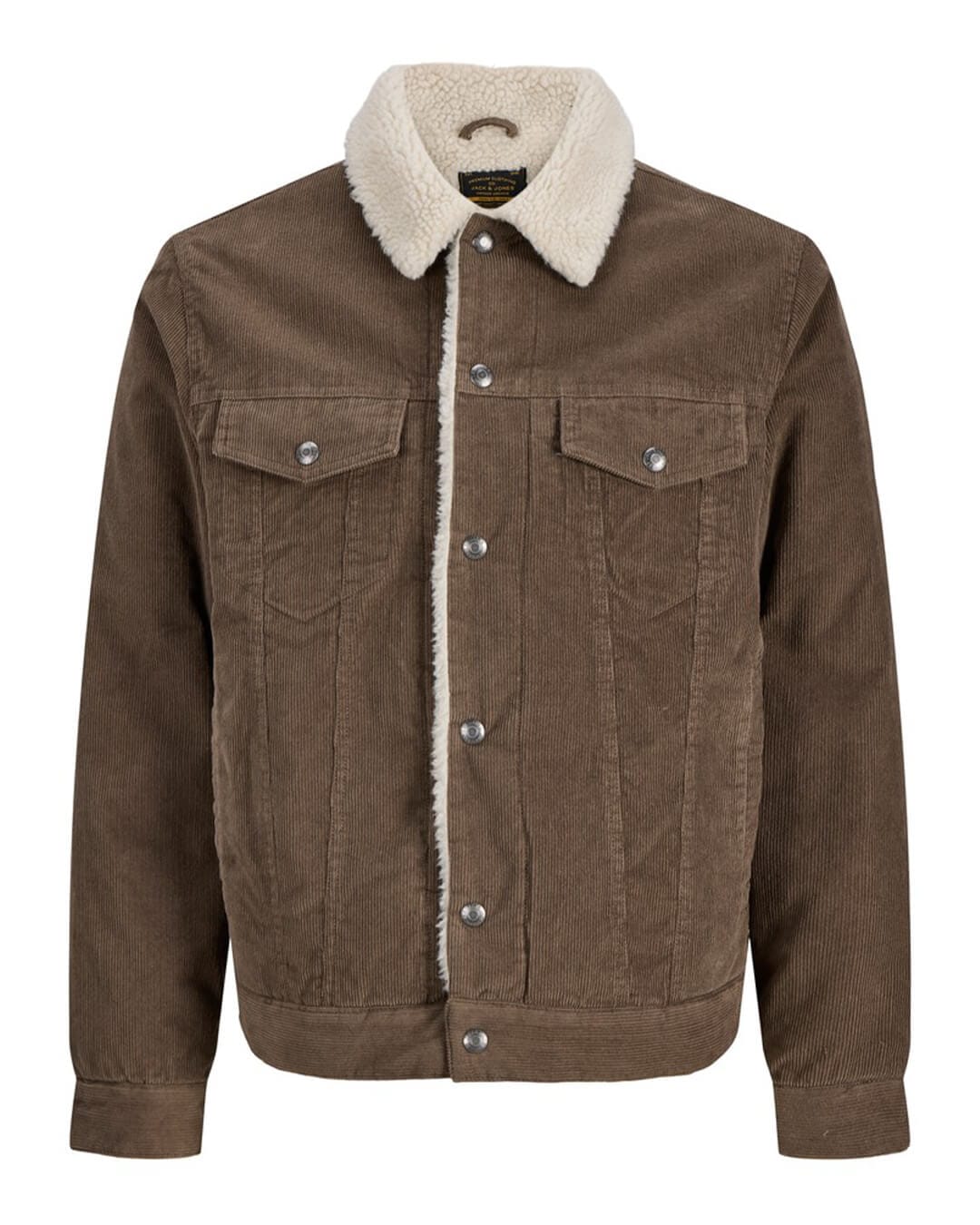 Jack & Jones Outerwear Jack & Jones Grey Connor Corduroy Trucker Jacket