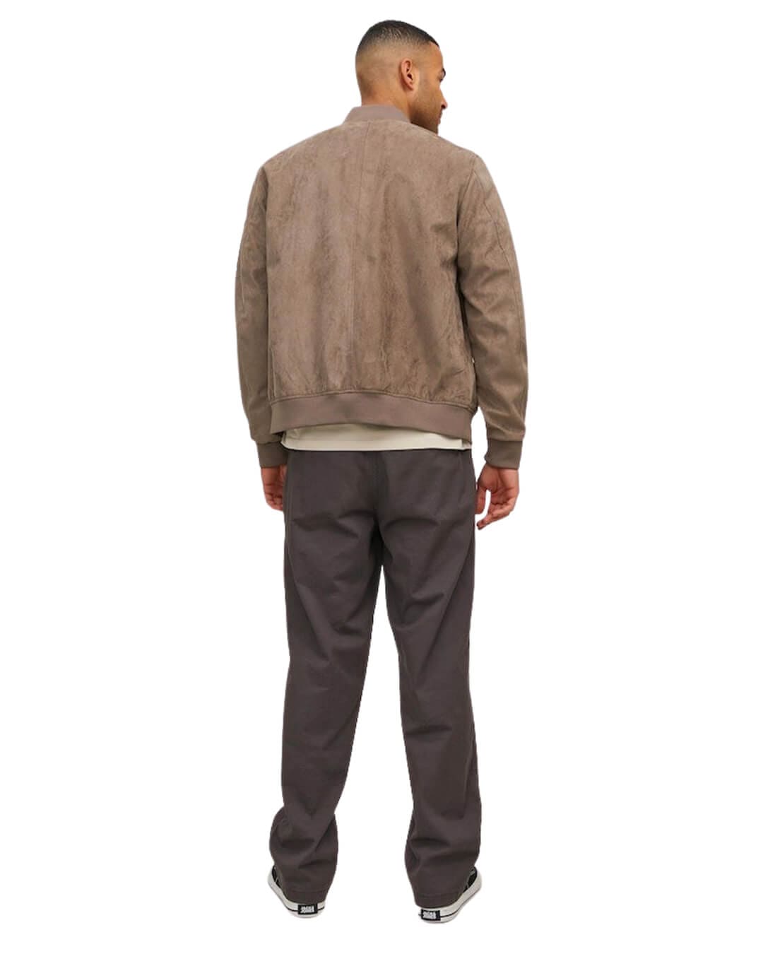 Jack & Jones Outerwear Jack & Jones Rocky Grey Faux Suede Bomber Jacket