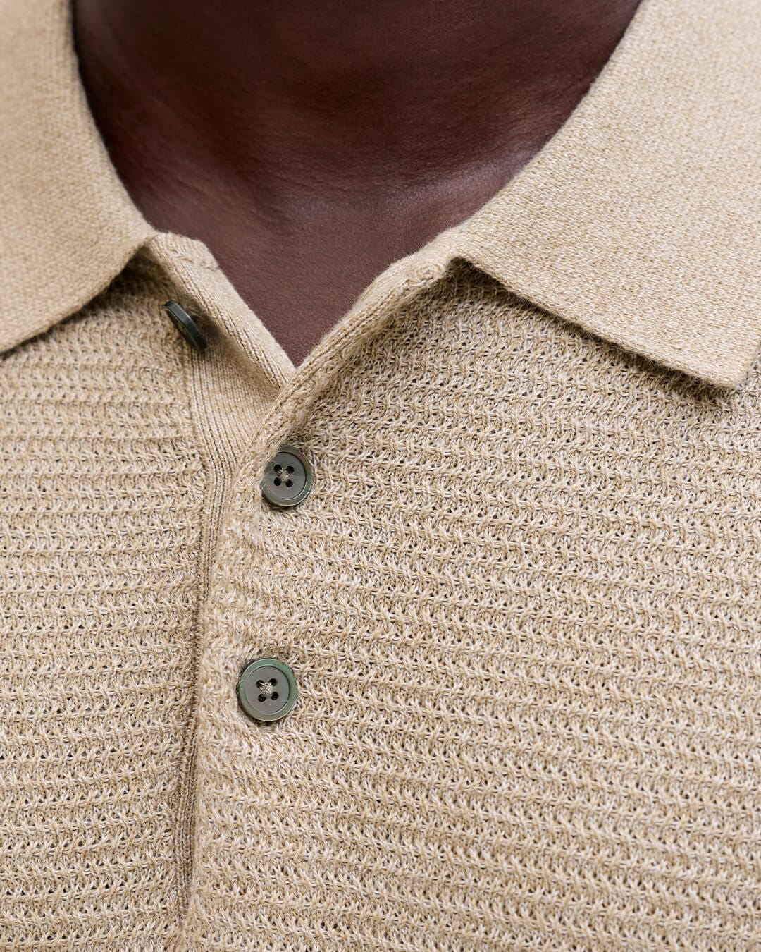 Jack&Jones Polo Shirts Jack&Jones Beige Knit Polo