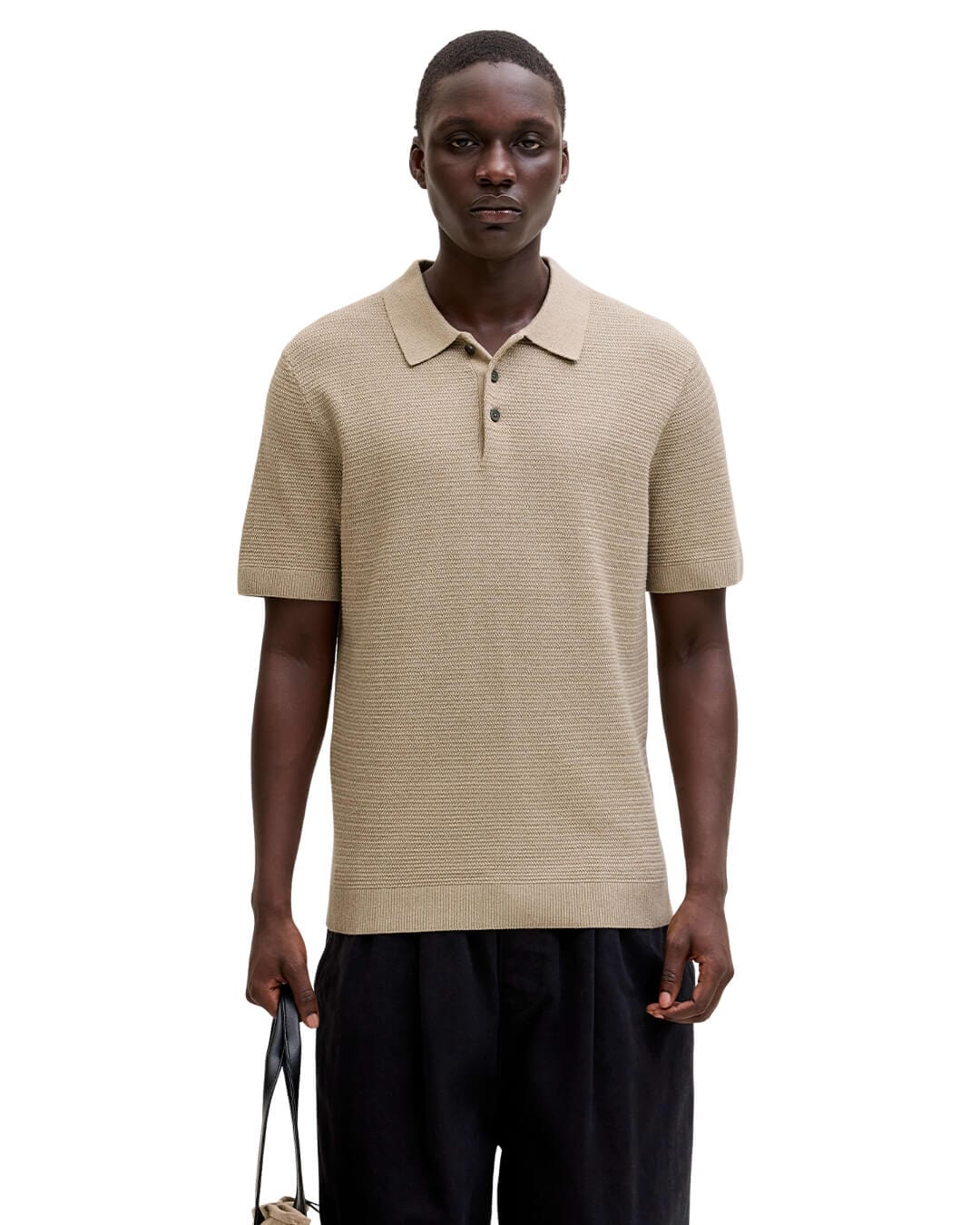 Jack&Jones Polo Shirts Jack&Jones Beige Knit Polo