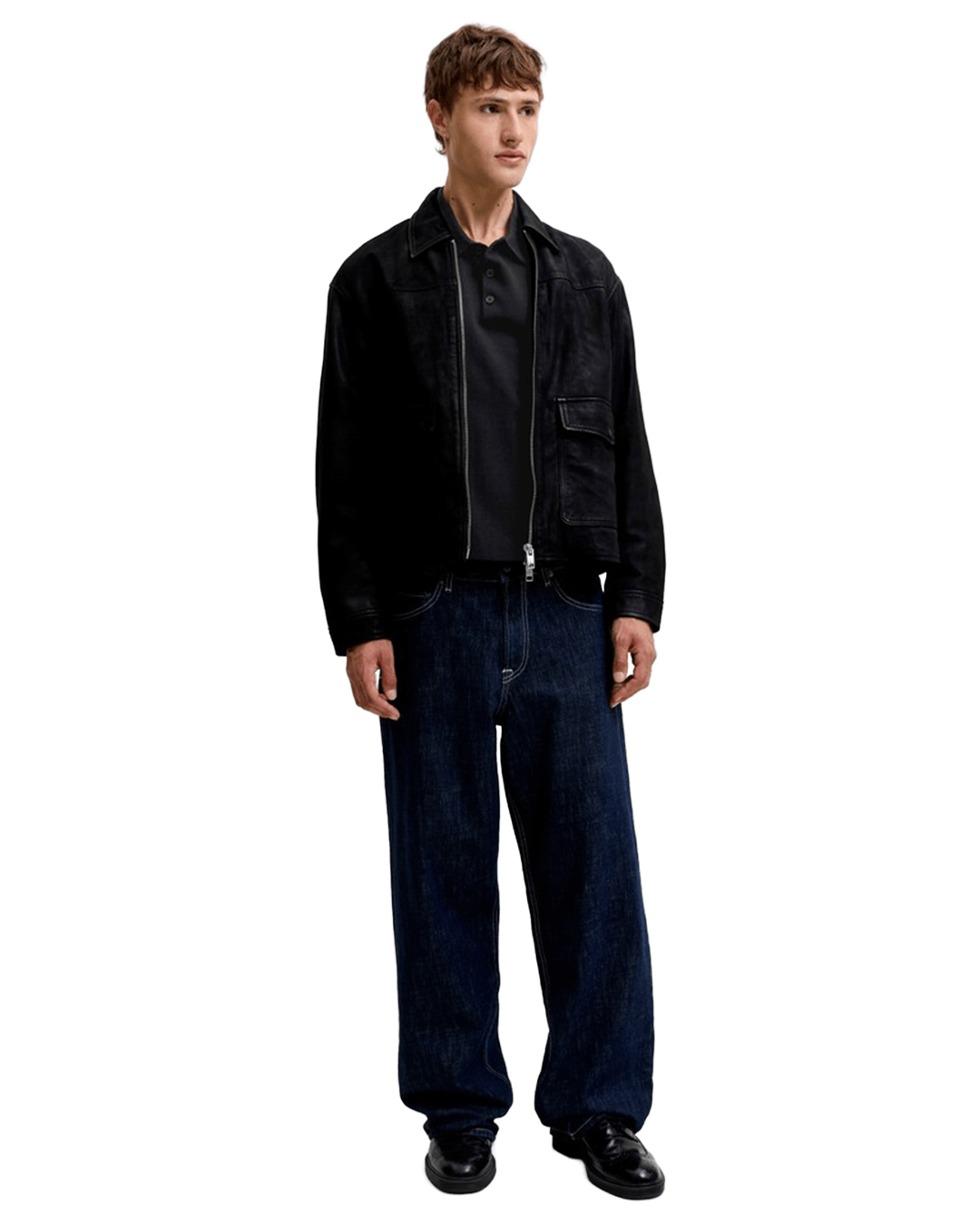 Jack & Jones Polo Shirts Jack & Jones Black Basic Knit Long Sleeve Polo Shirt