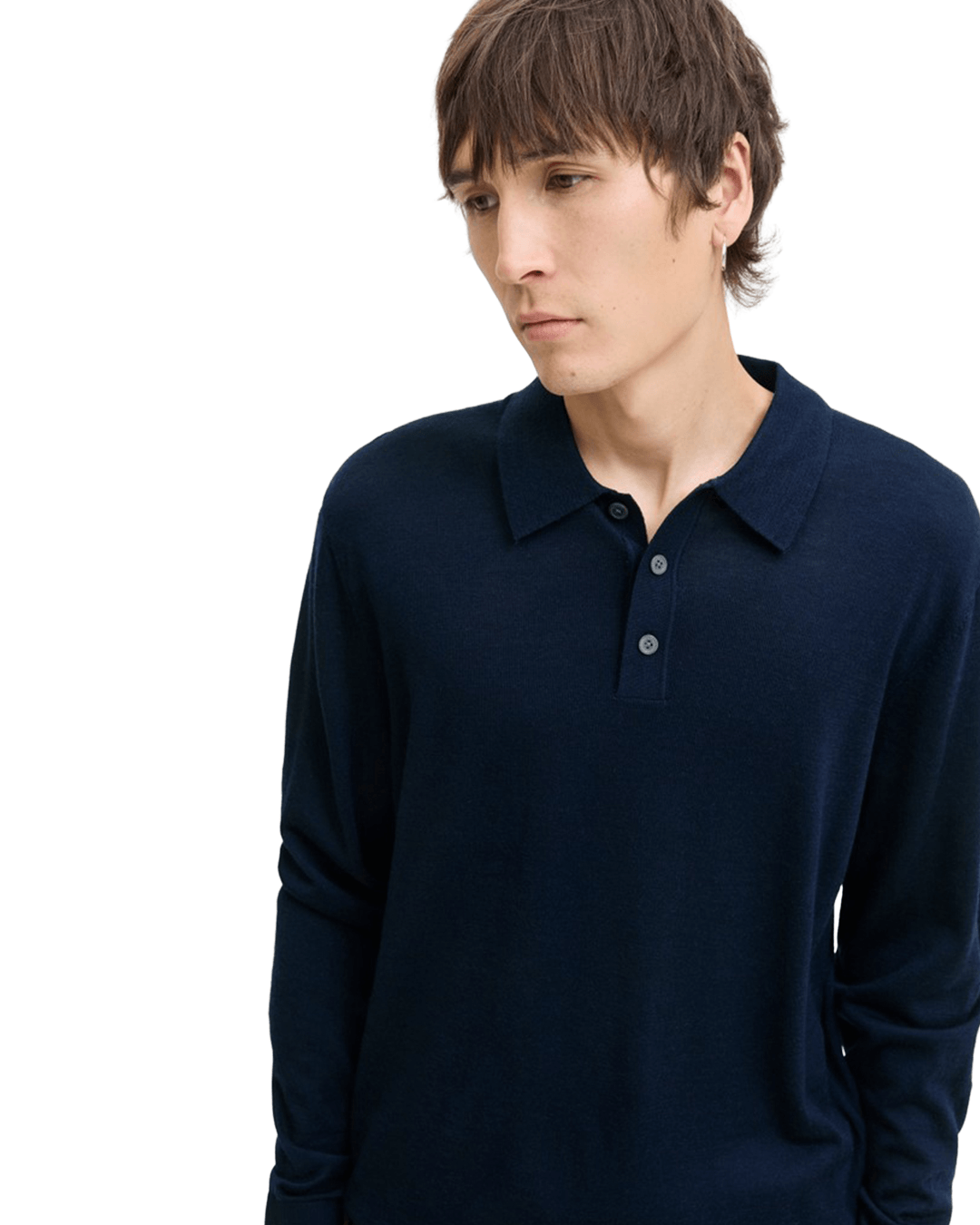 Jack & Jones Polo Shirts Jack & Jones Blue Merino Knit Polo Jumper