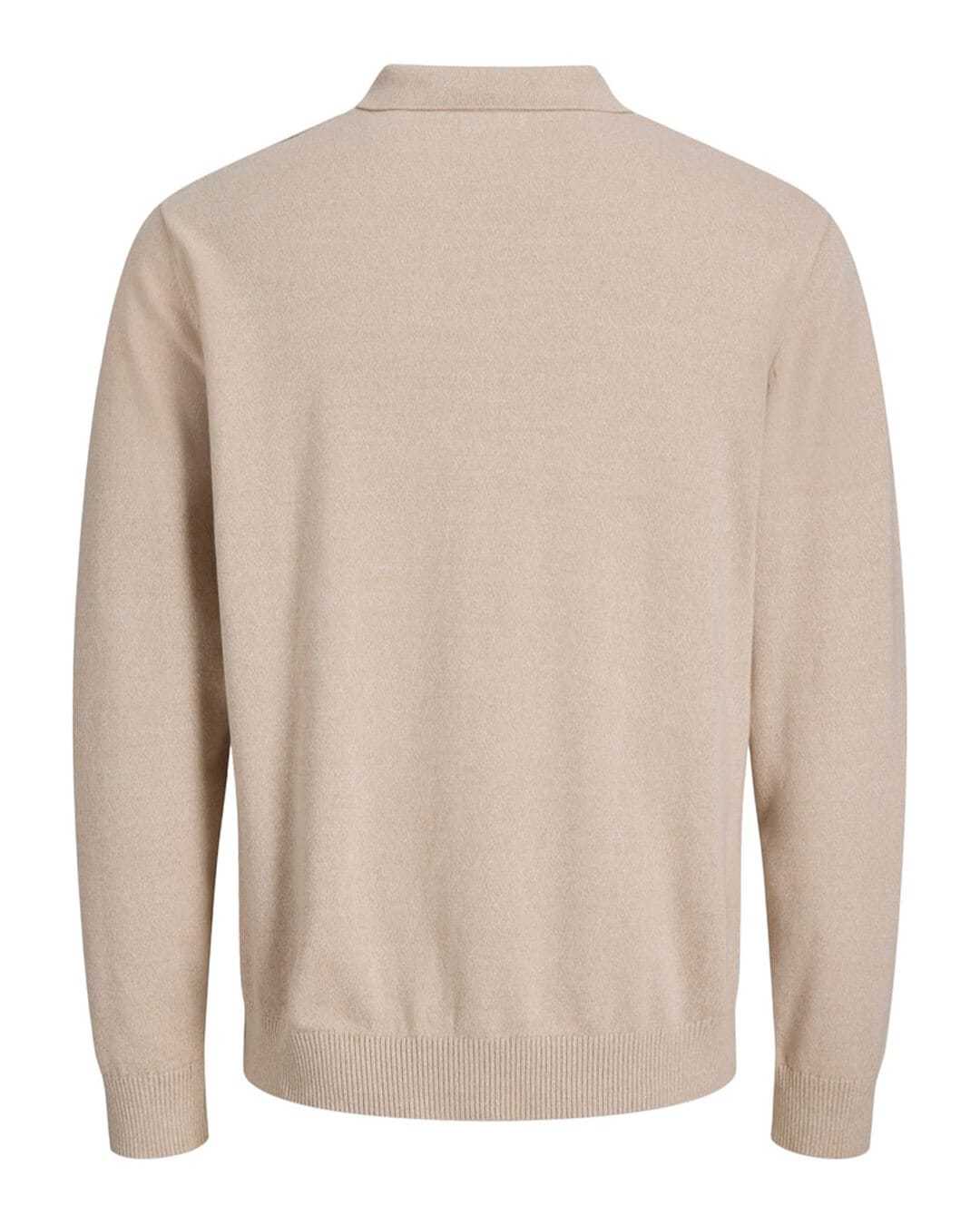 Jack & Jones Polo Shirts Jack & Jones Grey Basic Knit Long Sleeve Polo Shirt