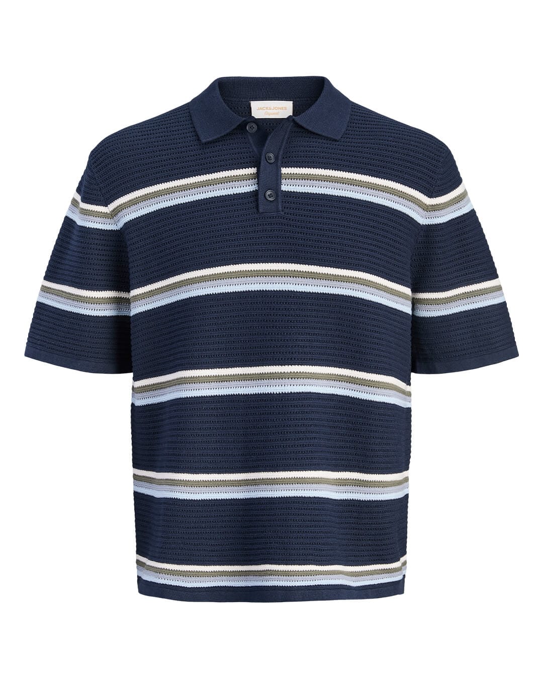 Jack & Jones Polo Shirts Jack & Jones Jormaine Knit Stripe Polo Sn Captain Sky