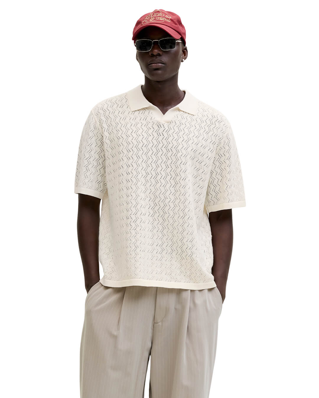 Jack & Jones Polo Shirts Jack & Jones Jortyler Knit Ss Split Neck Polo Sn Sea Salt