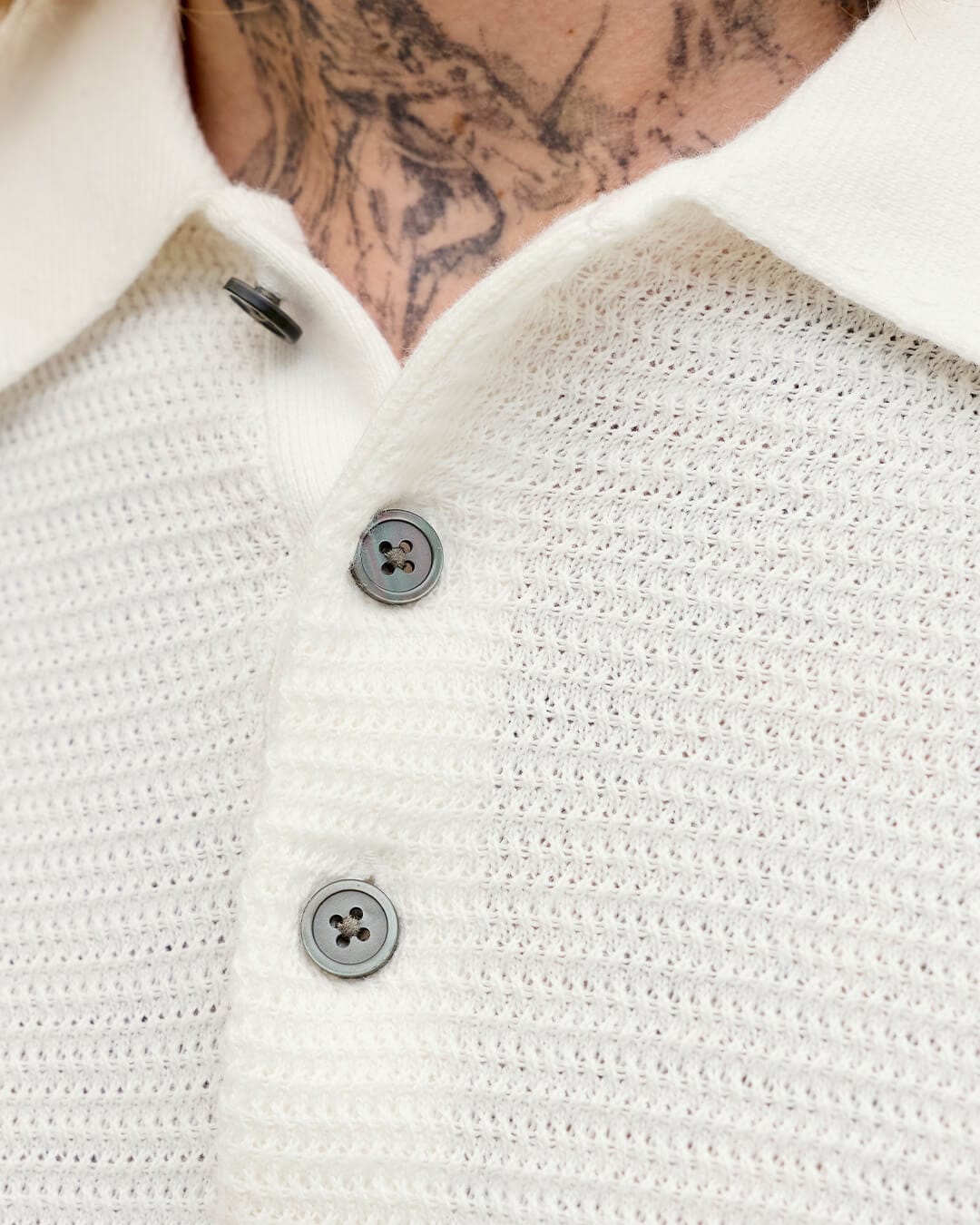 Jack&Jones Polo Shirts Jack&Jones White Knit Polo