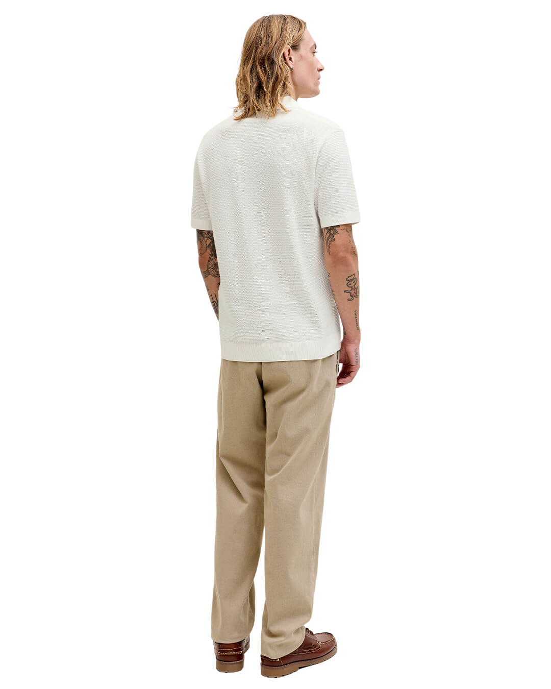 Jack&Jones Polo Shirts Jack&Jones White Knit Polo