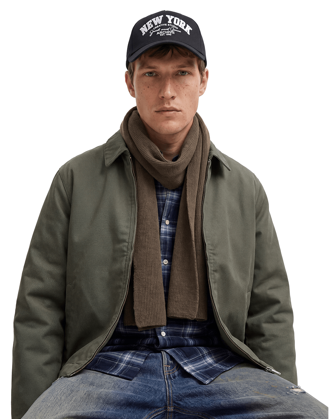Jack & Jones Scarves ONE Jack & Jones Brown DNA Knit Scarf