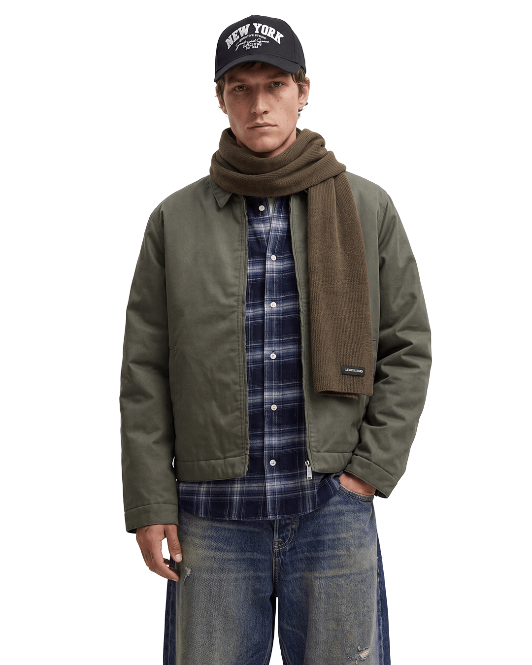 Jack & Jones Scarves ONE Jack & Jones Brown DNA Knit Scarf