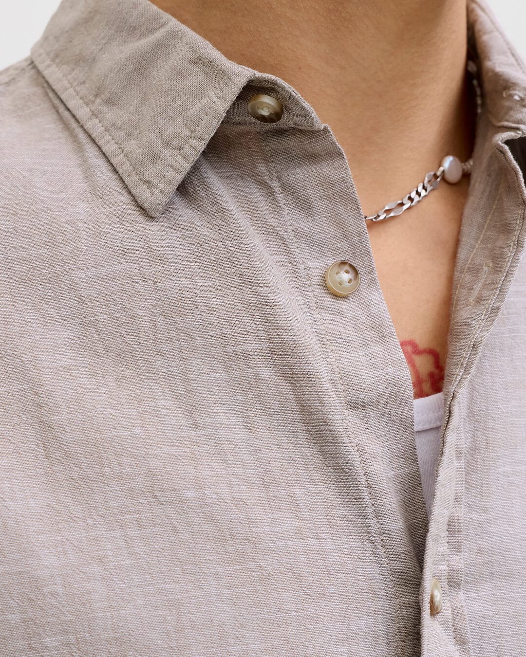 Jack&Jones Shirts Jack&Jones Beige Linen Blend Shirt