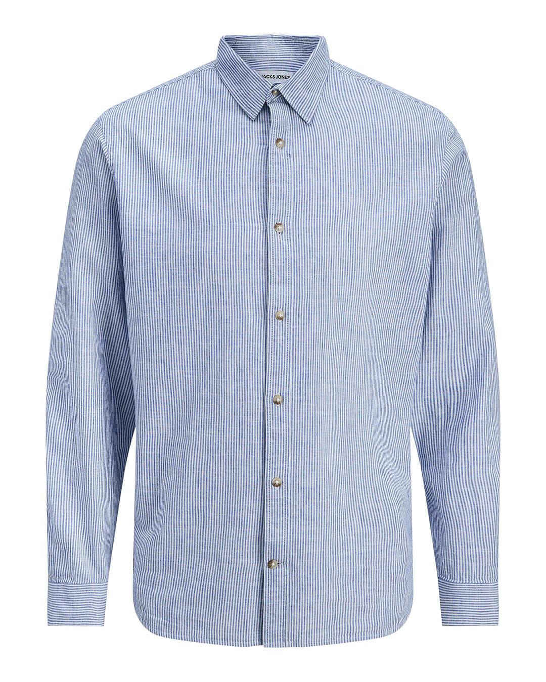 Jack&Jones Shirts Jack&Jones Blue Stripes Linen Blend Shirt