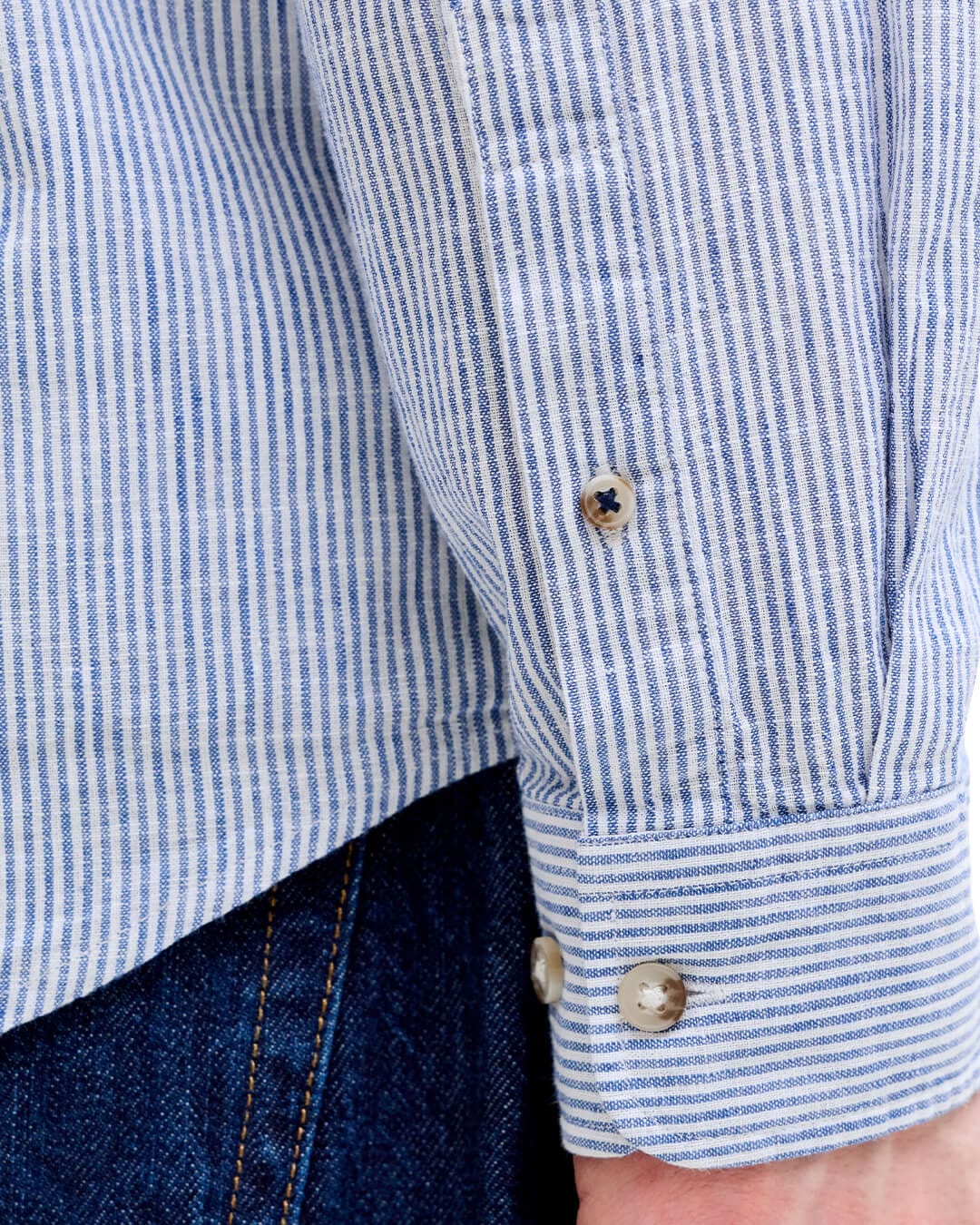 Jack&Jones Shirts Jack&Jones Blue Stripes Linen Blend Shirt